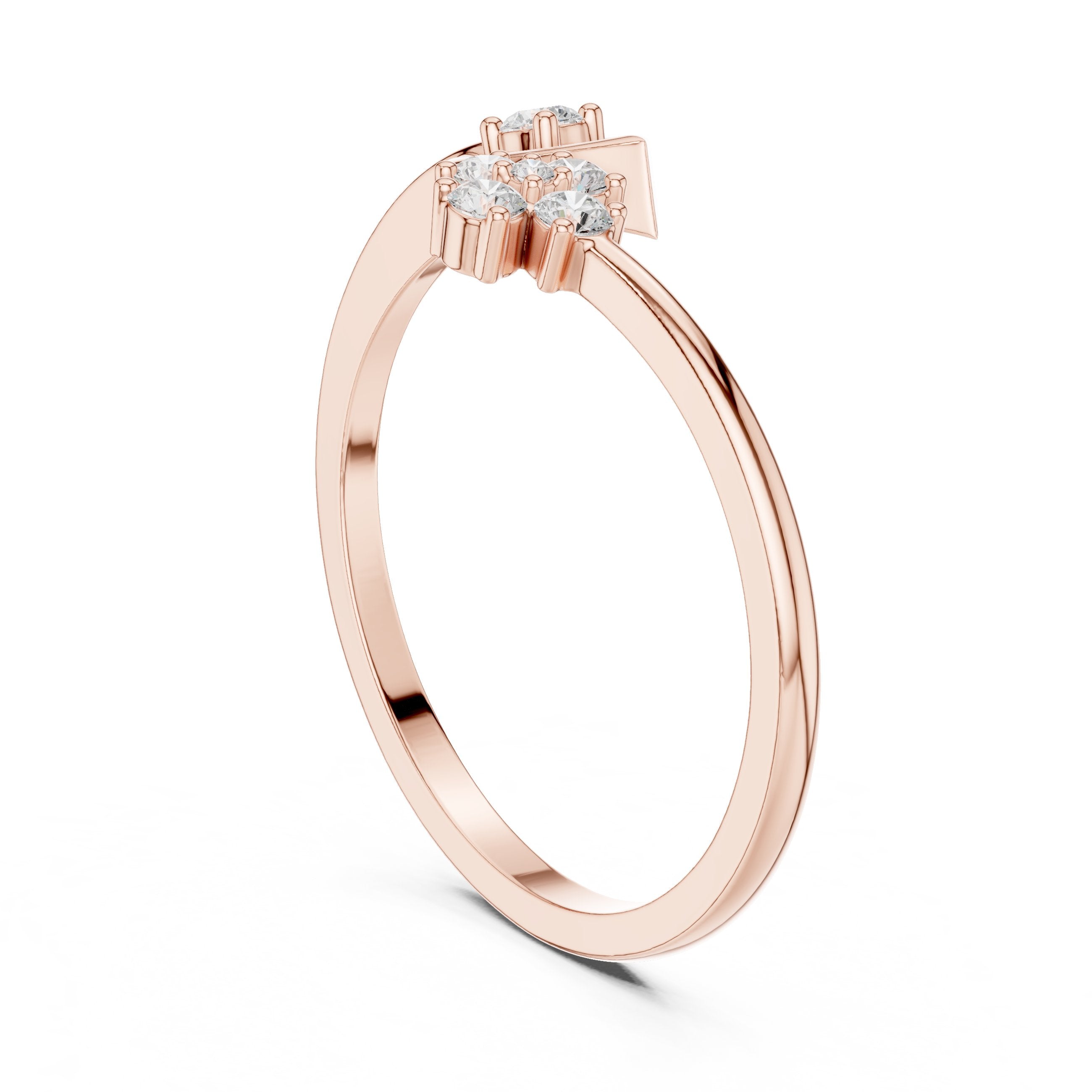 Soaring Twisted Diamond Engagement Ring in Rose Gold - VYKA Diamonds