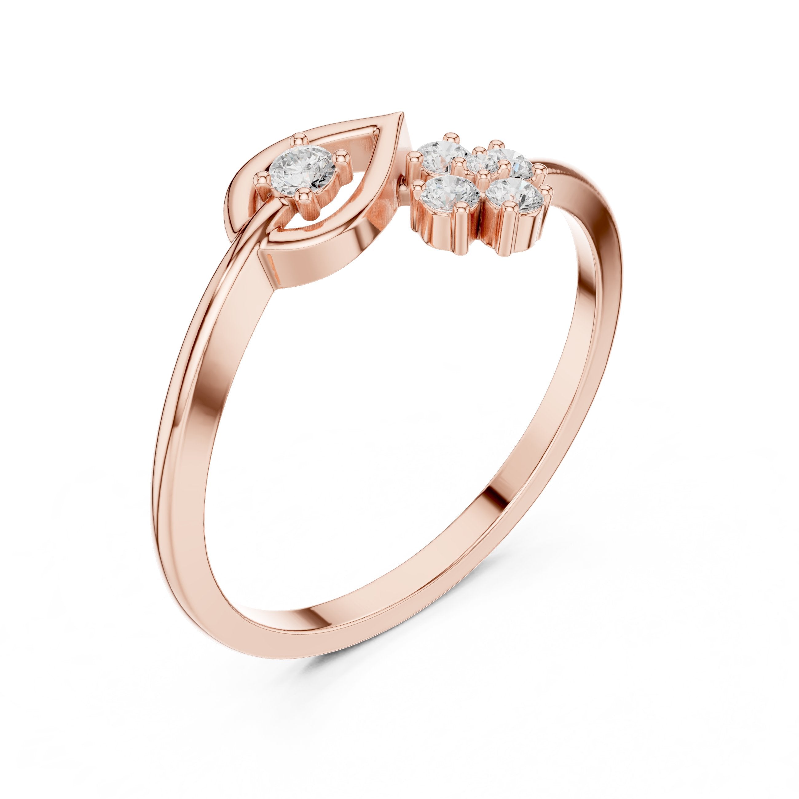 Soaring Twisted Diamond Engagement Ring in Rose Gold - VYKA Diamonds