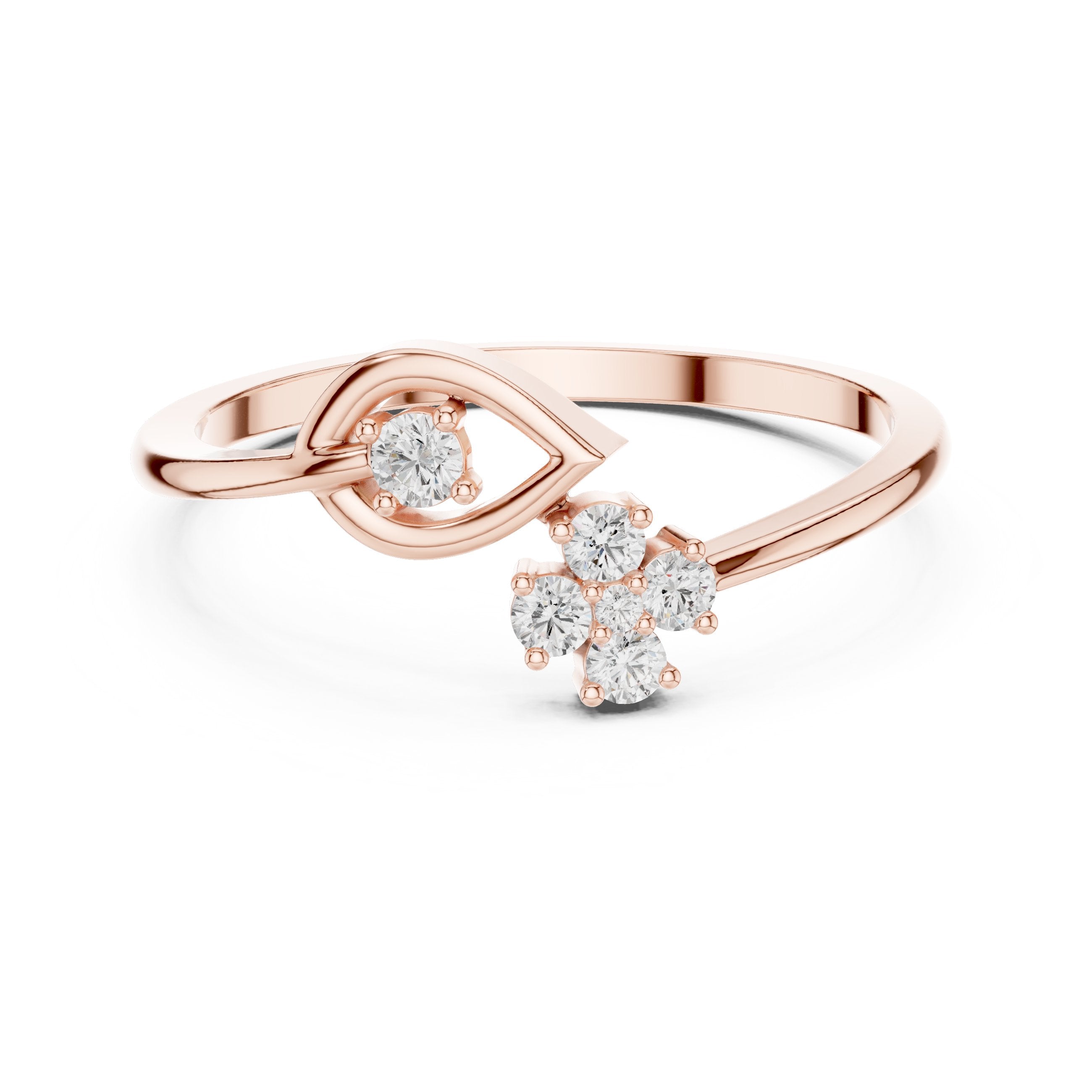 Soaring Twisted Diamond Engagement Ring in Rose Gold - VYKA Diamonds