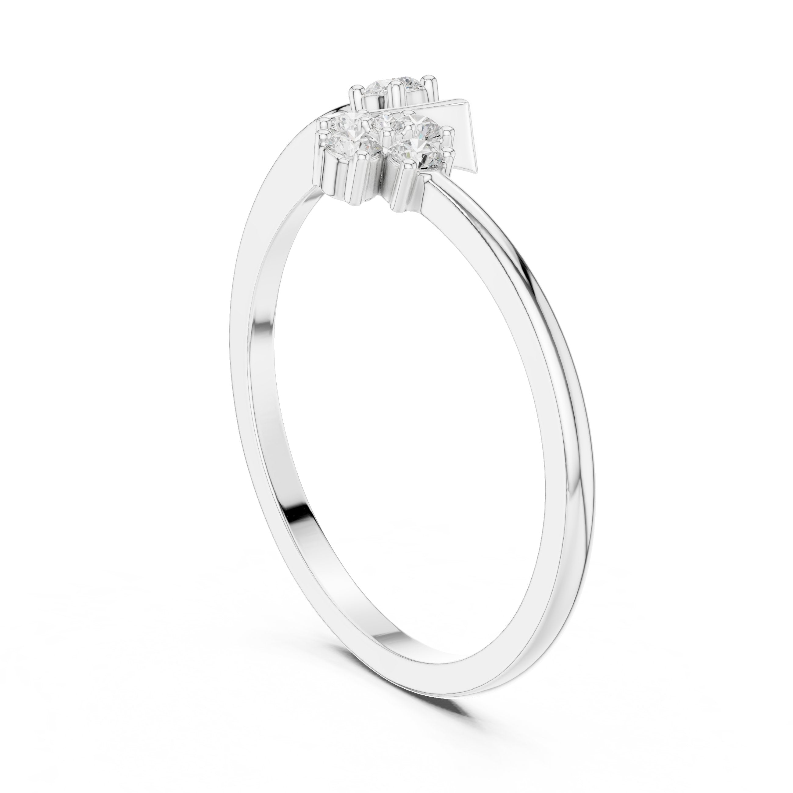 Soaring Twisted Diamond Engagement Ring in White Gold - VYKA Diamonds