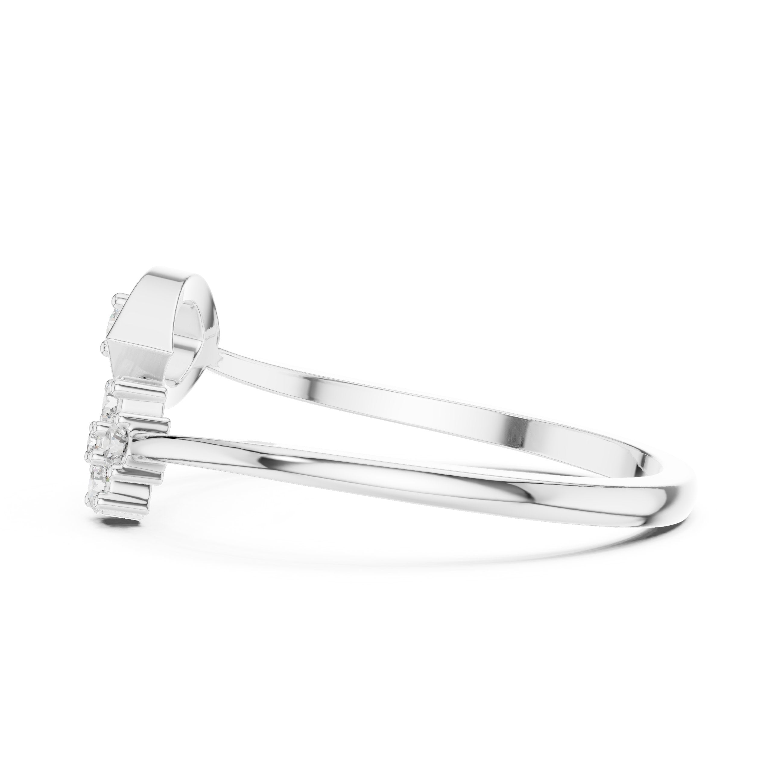 Soaring Twisted Diamond Engagement Ring in White Gold - VYKA Diamonds