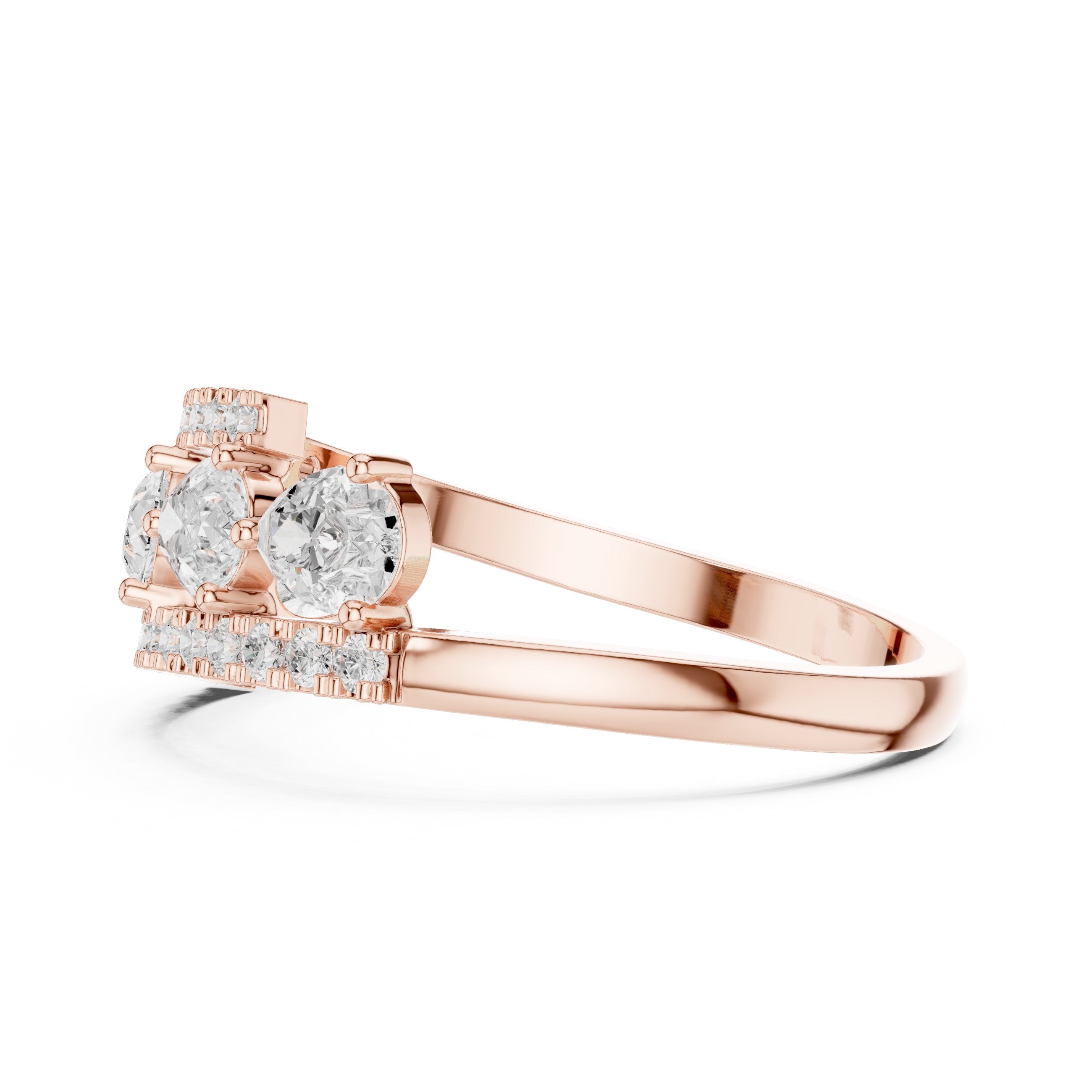 سوار بارز من الألماس الكمّثري والمستدير in Rose Gold - VYKA Diamonds