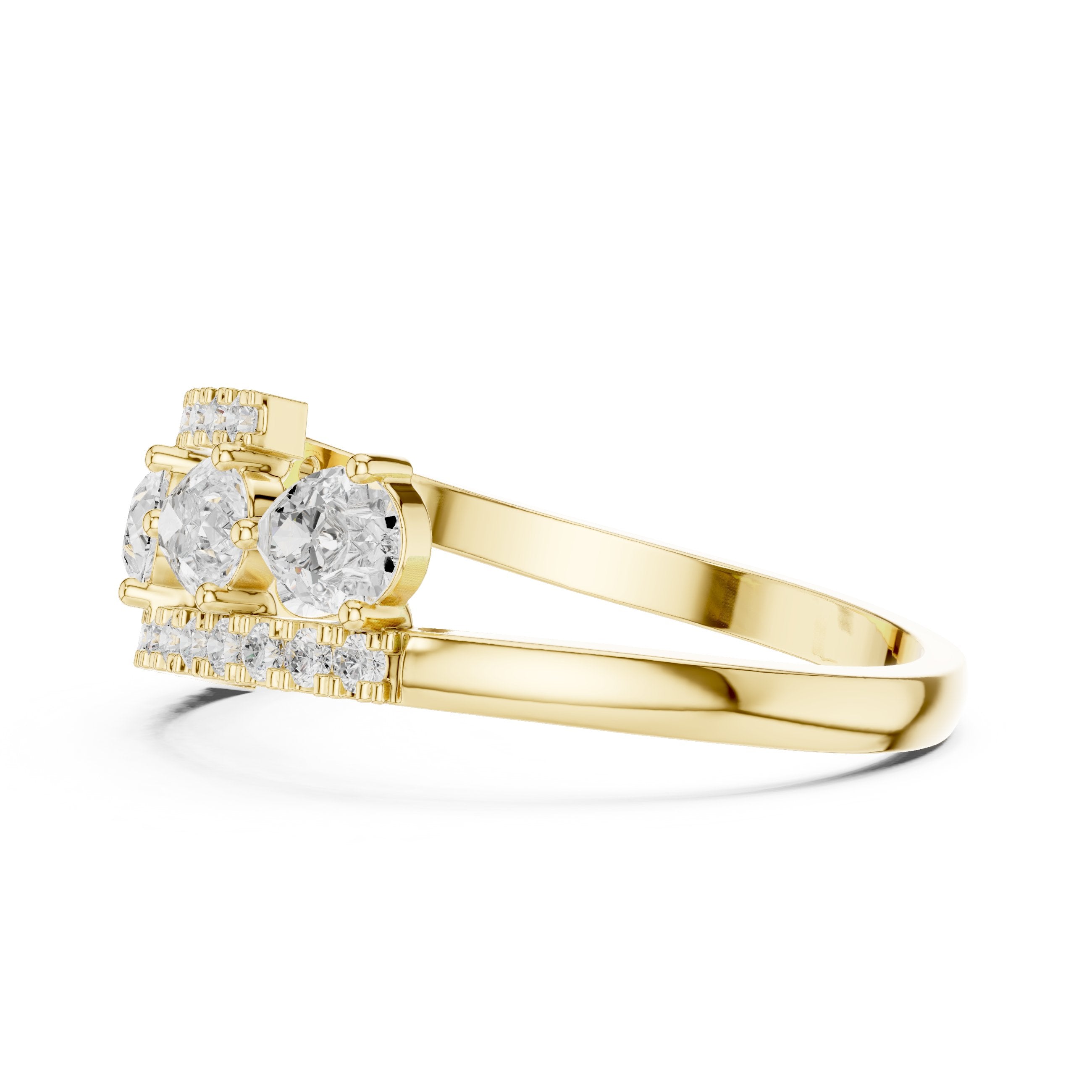 سوار بارز من الألماس الكمّثري والمستدير in Yellow Gold - VYKA Diamonds
