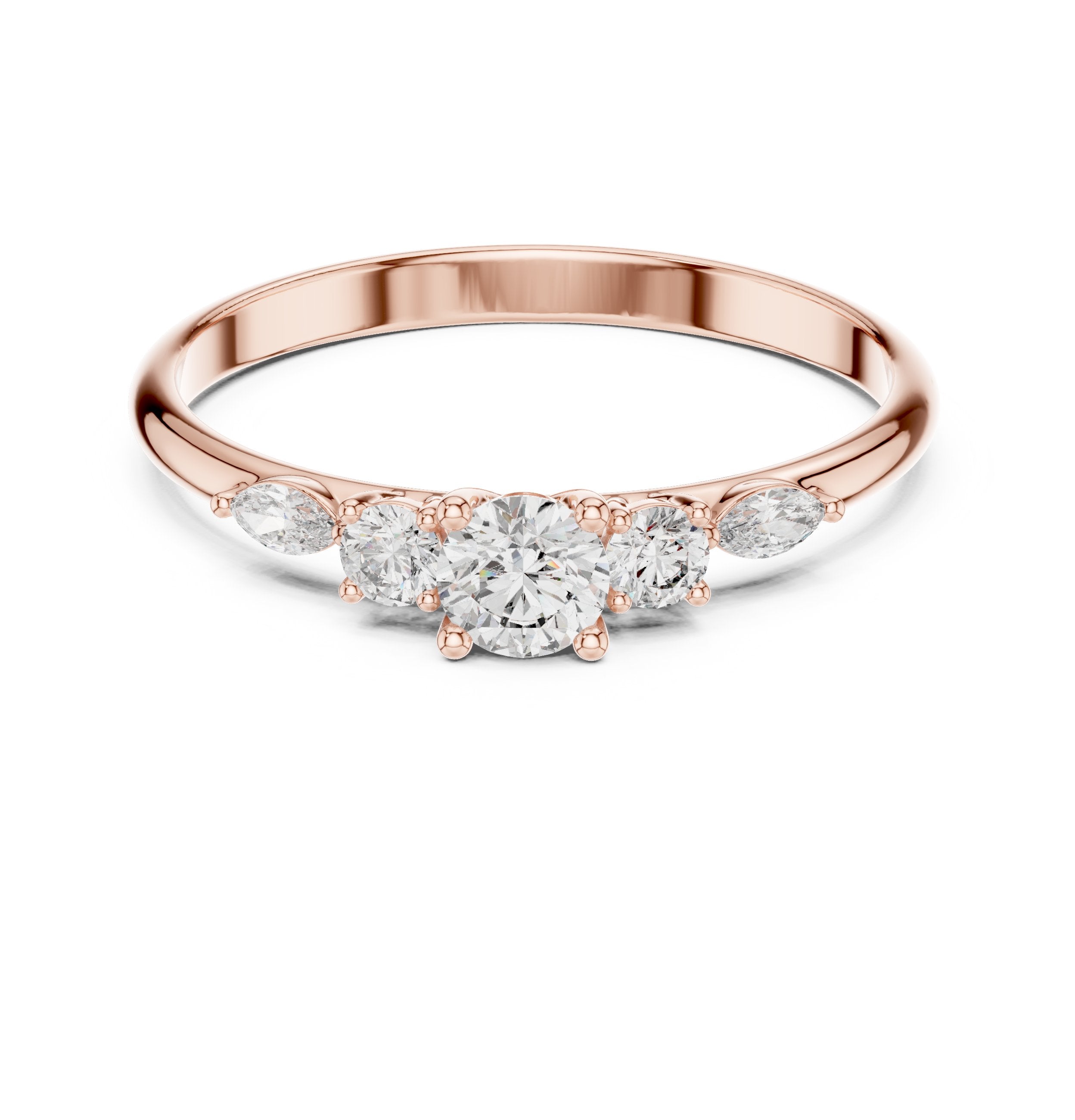 Noble Halo Diamond Engagement Ring in Rose Gold - VYKA Diamonds