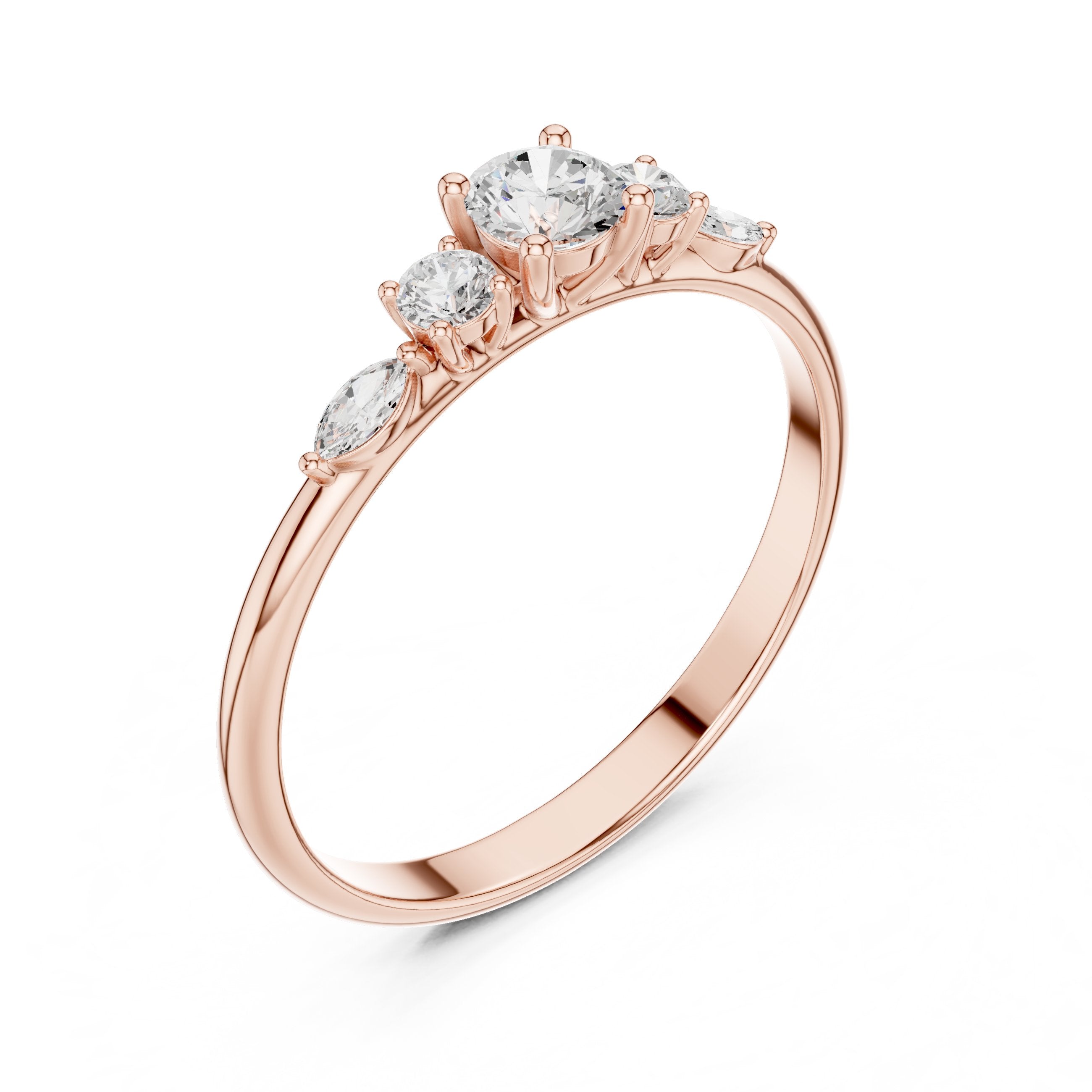 Noble Halo Diamond Engagement Ring in Rose Gold - VYKA Diamonds