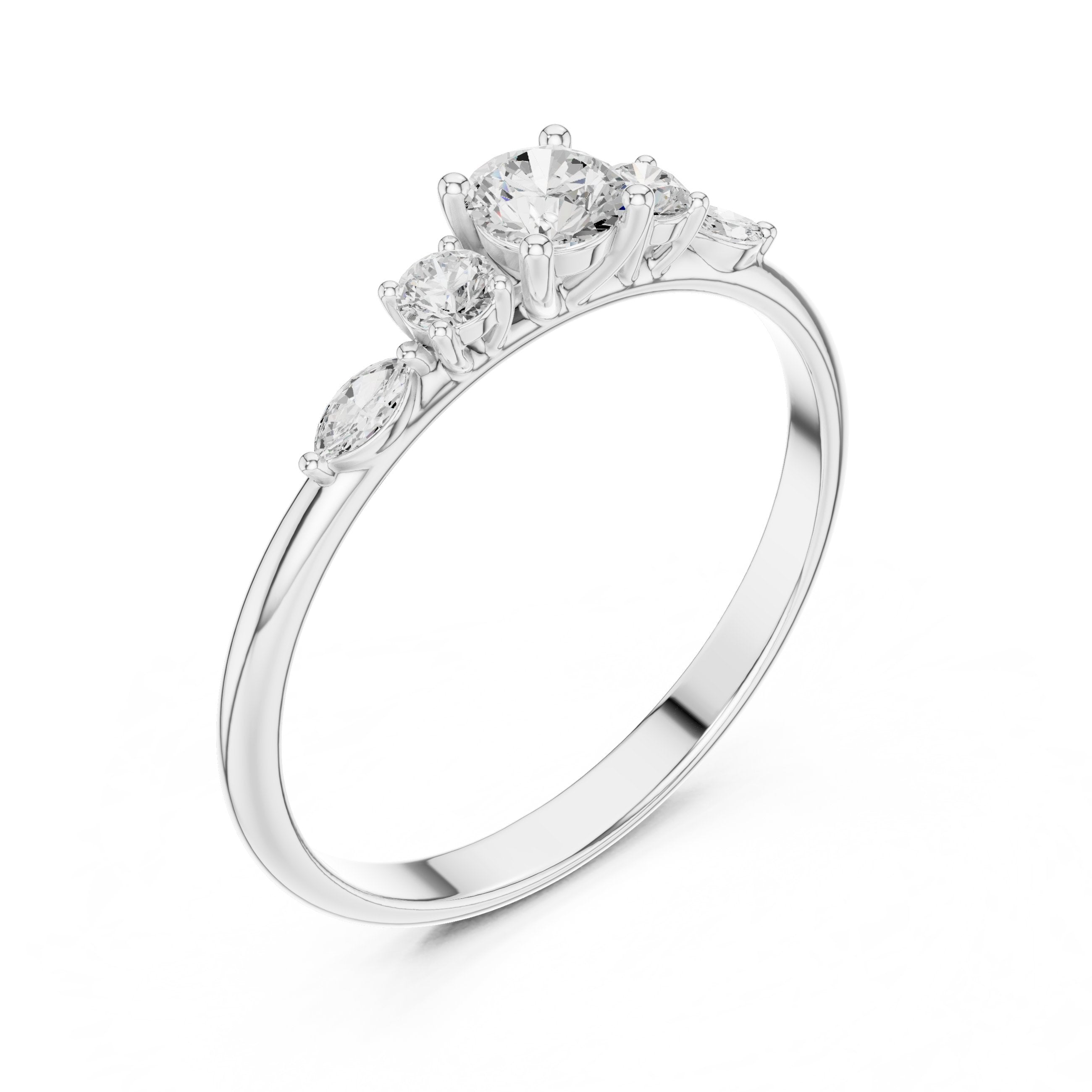 Noble Halo Diamond Engagement Ring in White Gold - VYKA Diamonds