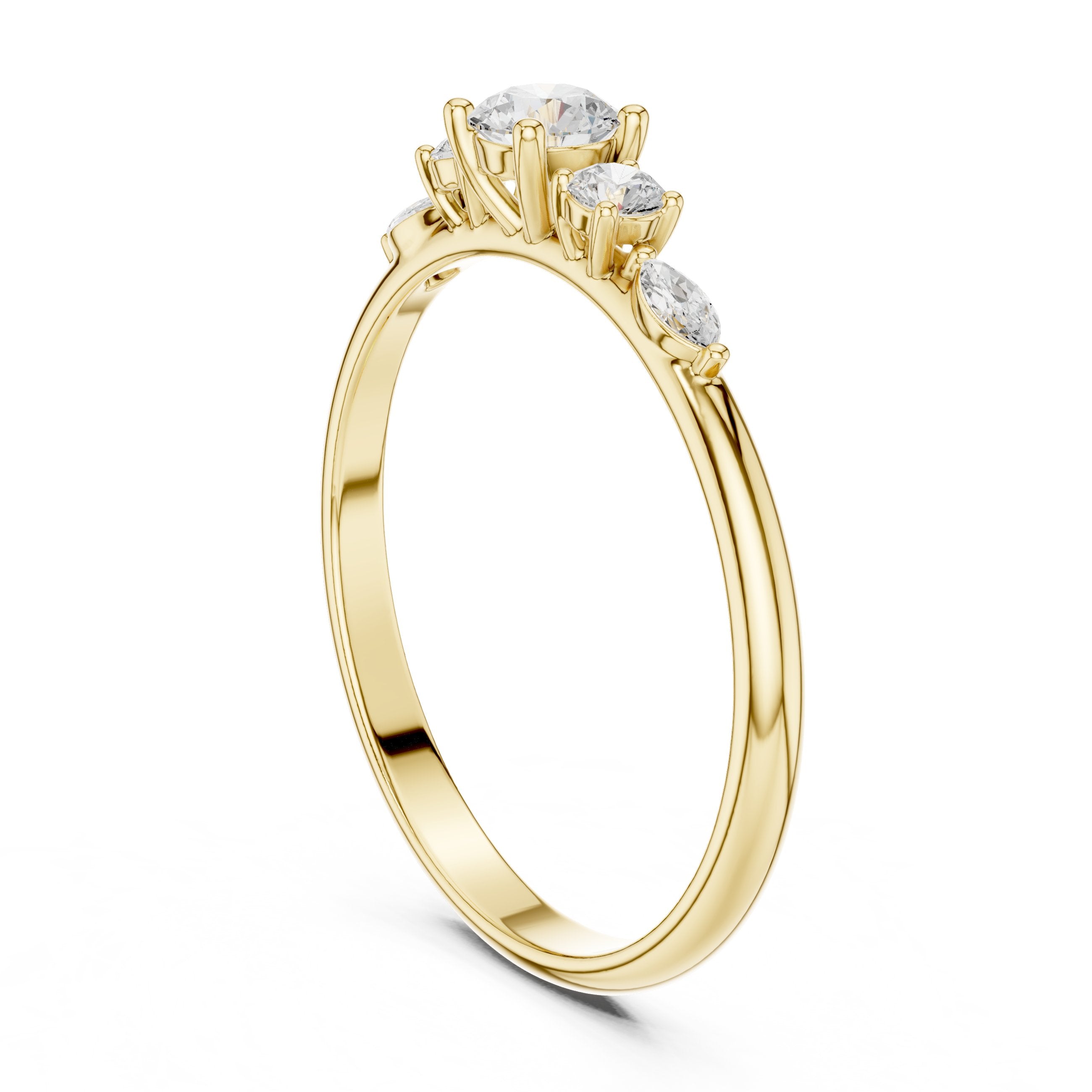 Noble Halo Diamond Engagement Ring in Yellow Gold - VYKA Diamonds