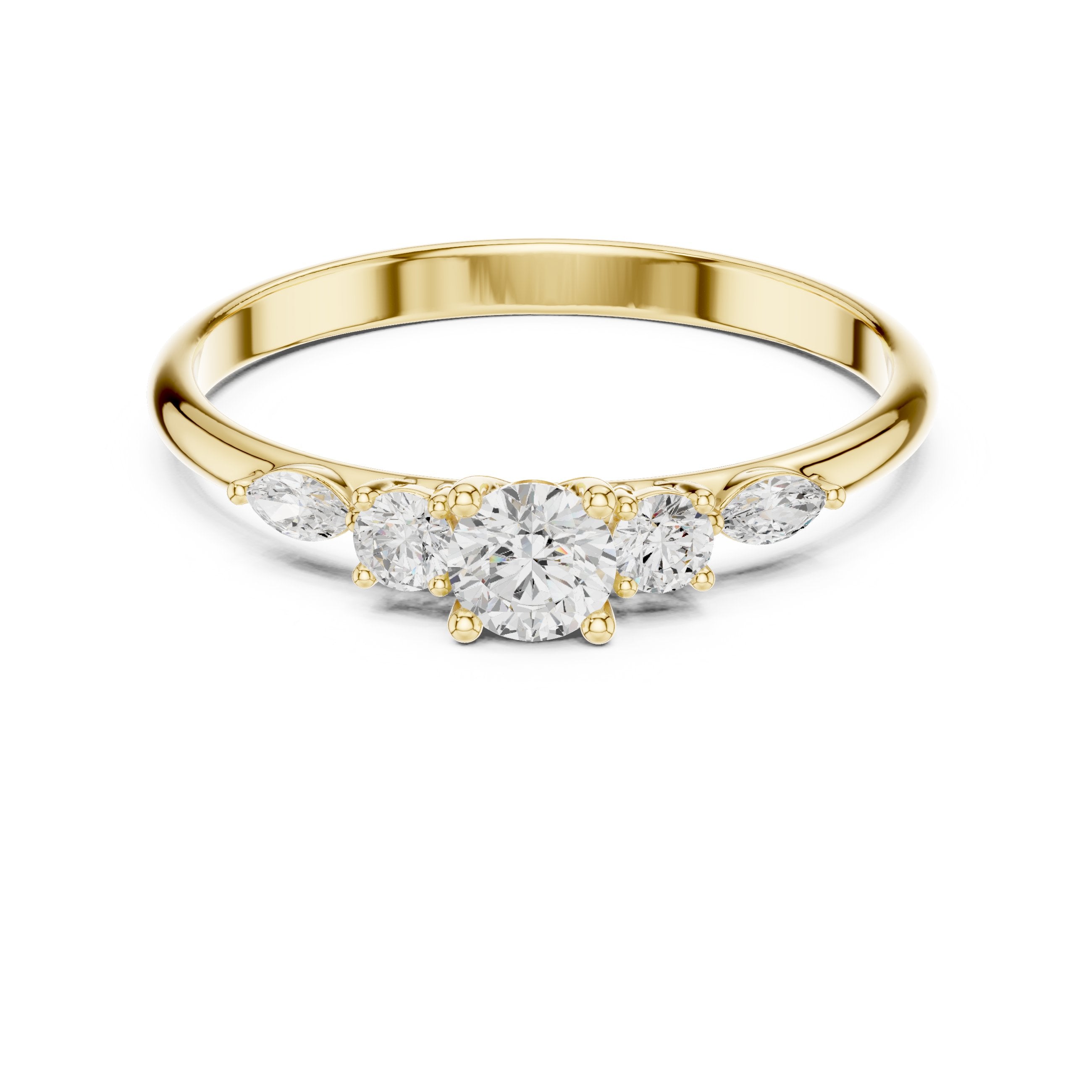 Noble Halo Diamond Engagement Ring in Yellow Gold - VYKA Diamonds