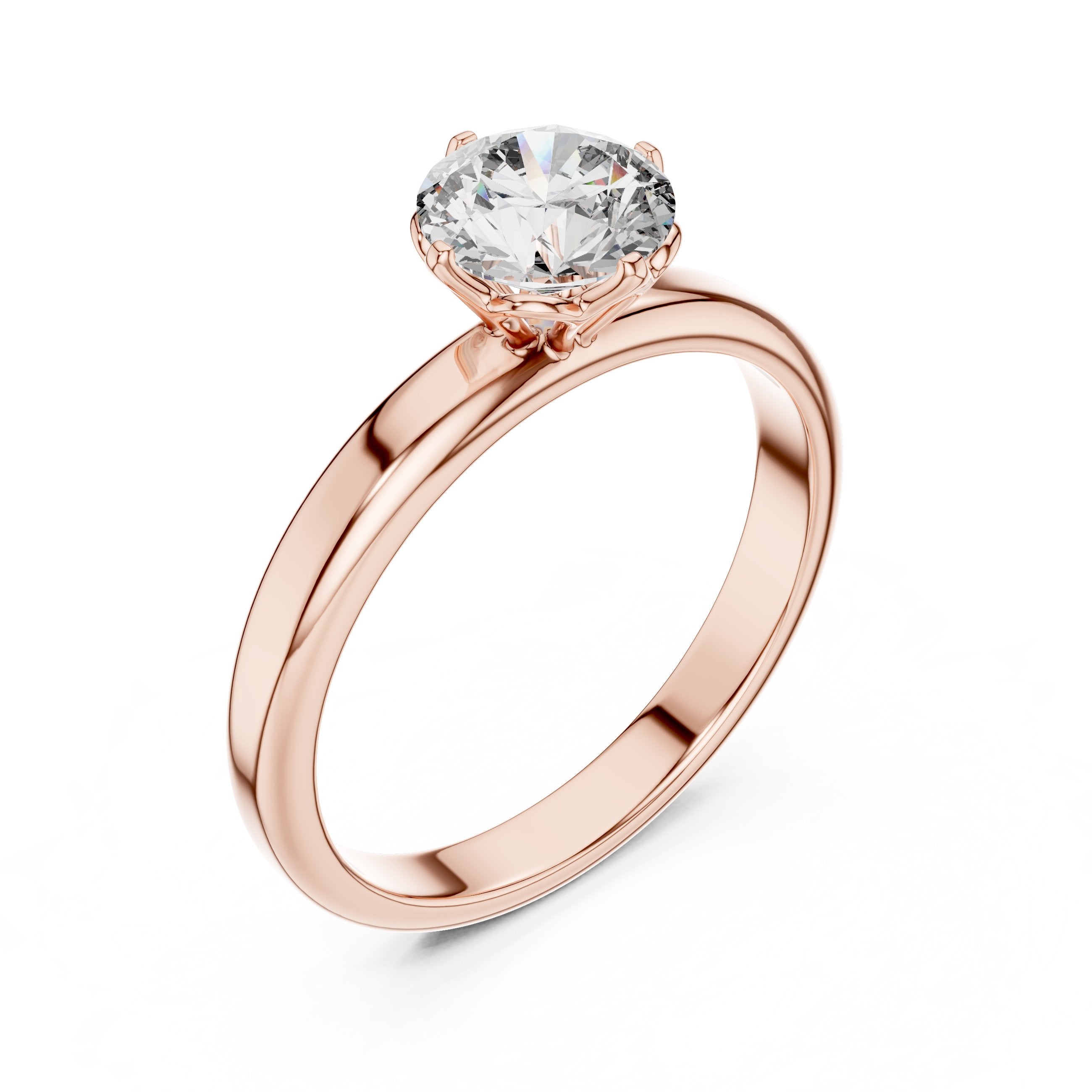 Round Brilliant Classic Solitaire Engagement Ring in Rose Gold - VYKA Diamonds