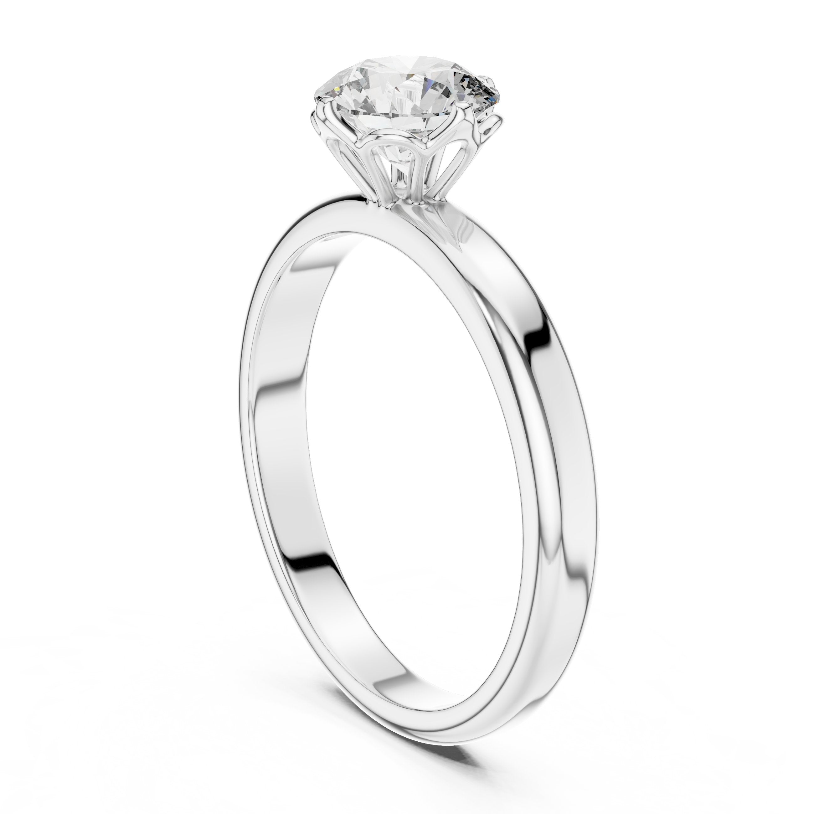 Round Brilliant Classic Solitaire Engagement Ring in White Gold - VYKA Diamonds