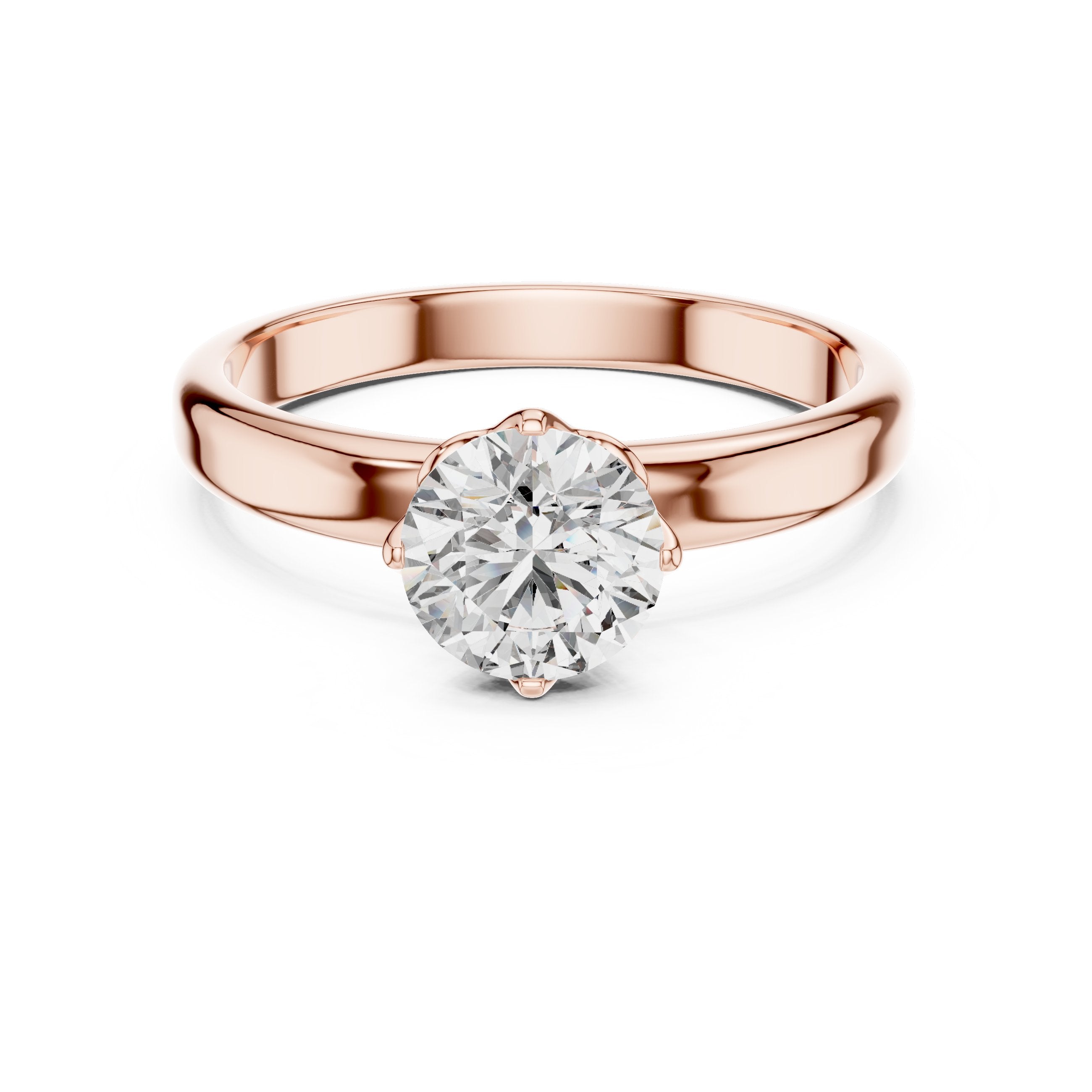 Round Brilliant Classic Solitaire Engagement Ring in Rose Gold - VYKA Diamonds