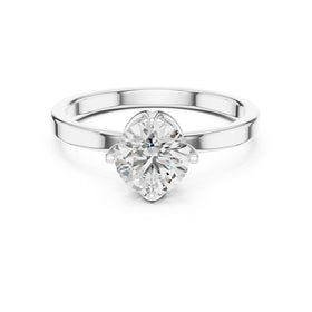 Round Diamond Compass Set Solitaire Engagement Ring