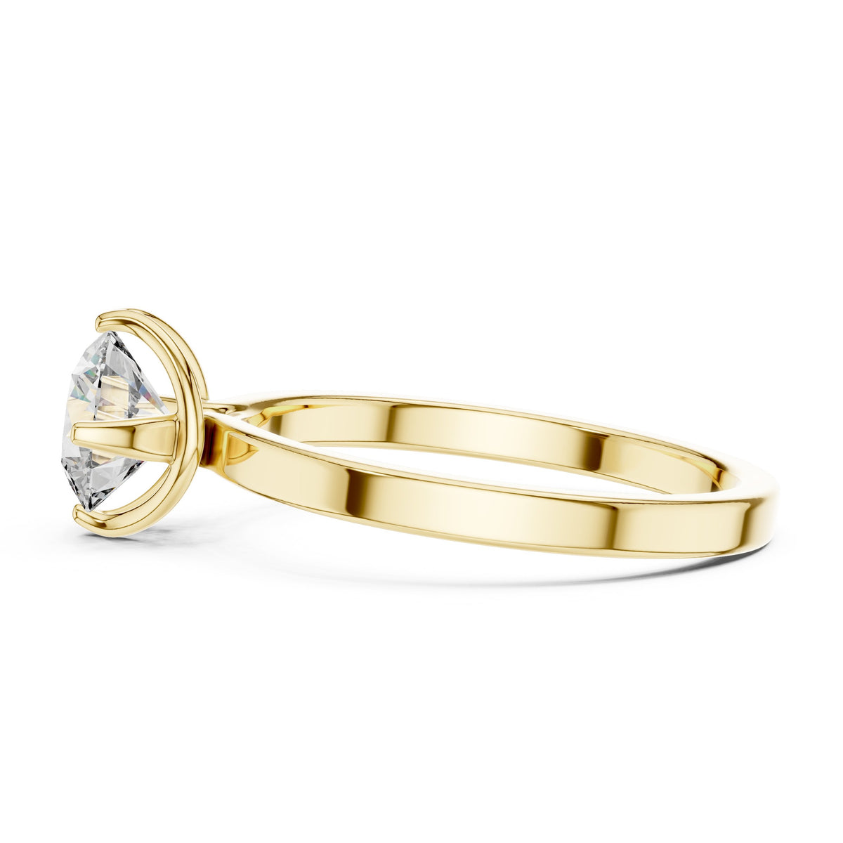 Round Diamond Compass Set Solitaire Engagement Ring