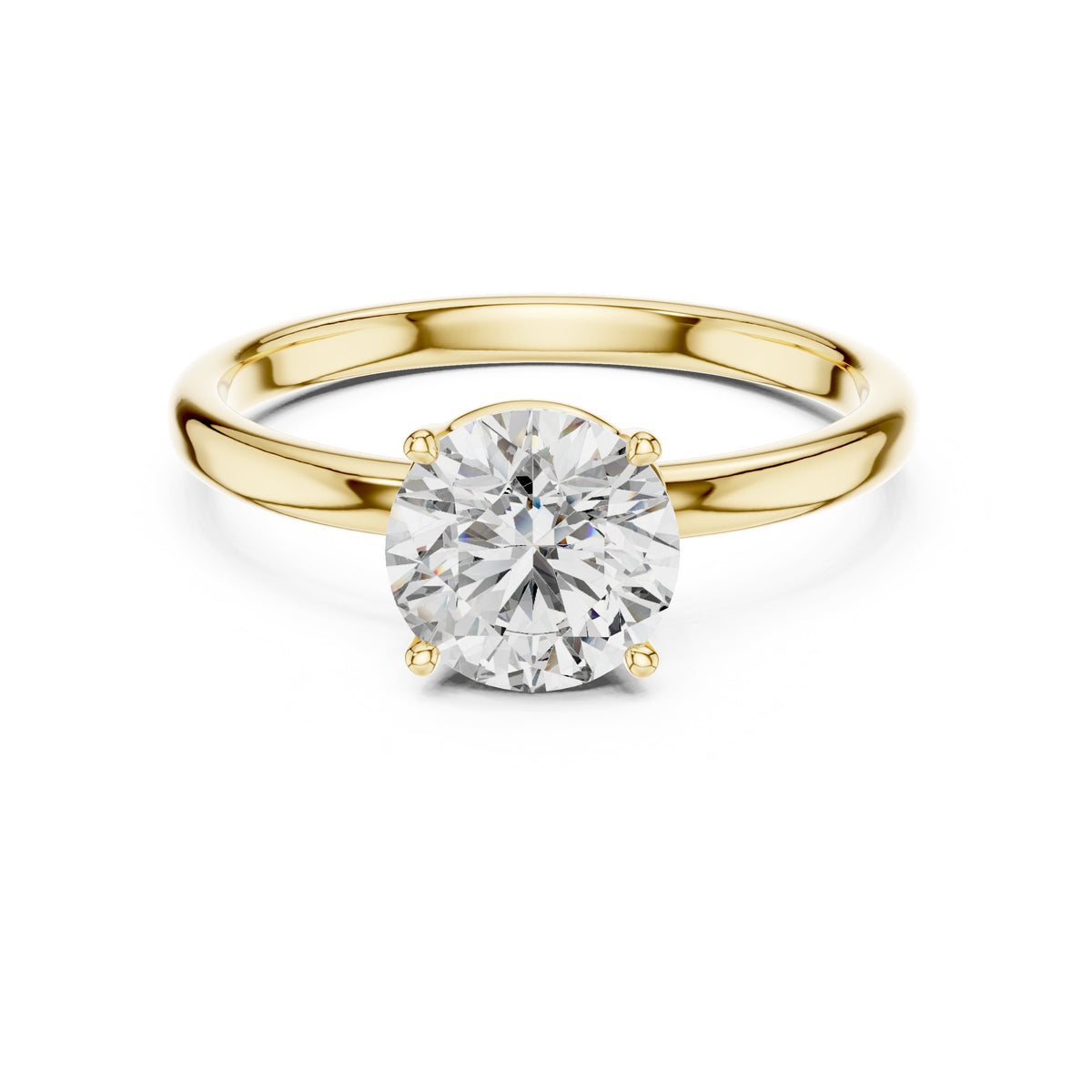 Round Diamond Cathedral Solitaire Engagement Ring