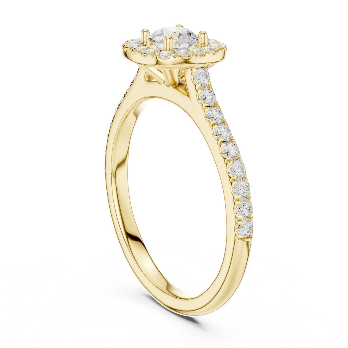Round Diamond Hidden Halo Engagement Ring
