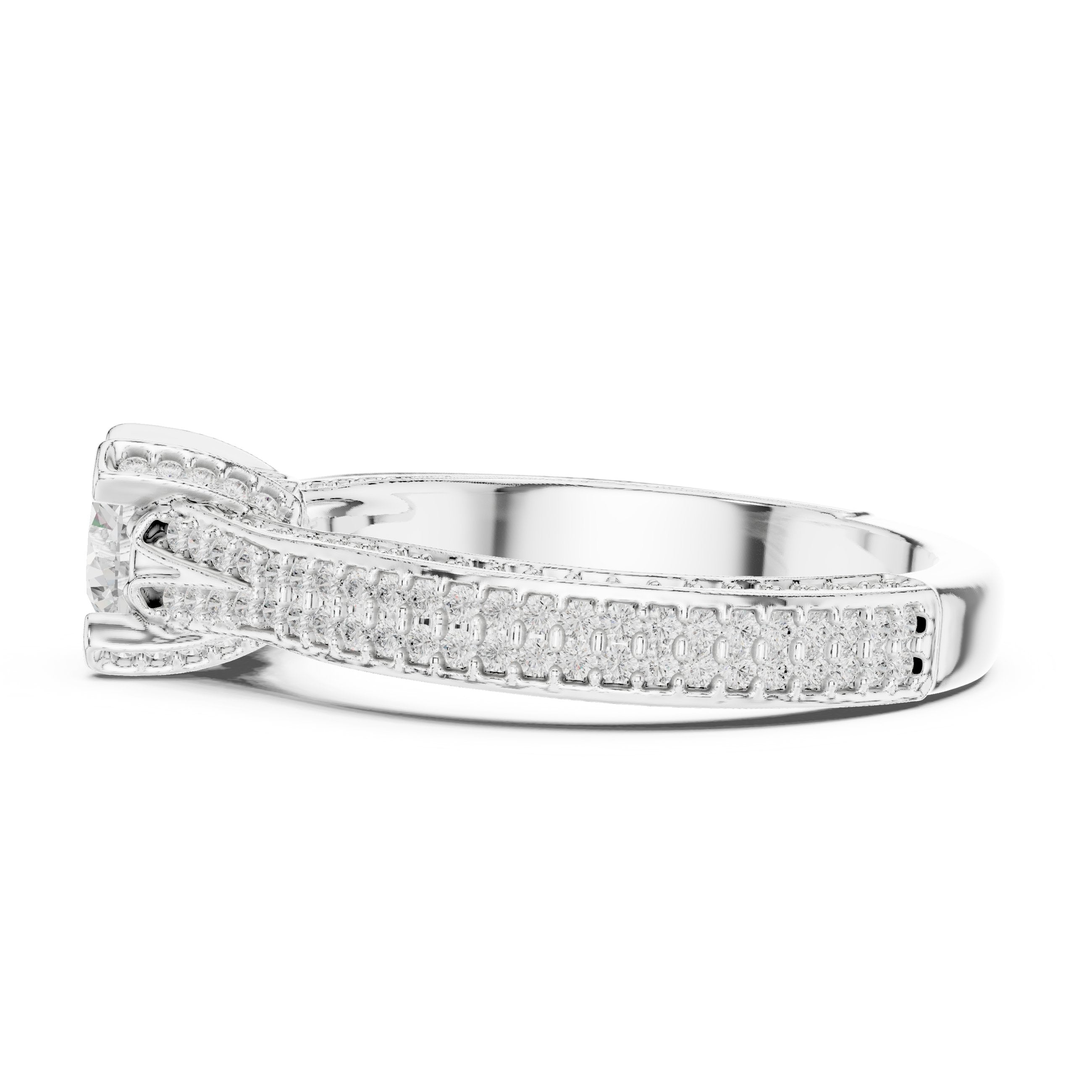 Prestige Cathedral Diamond Engagement Ring in White Gold - VYKA Diamonds