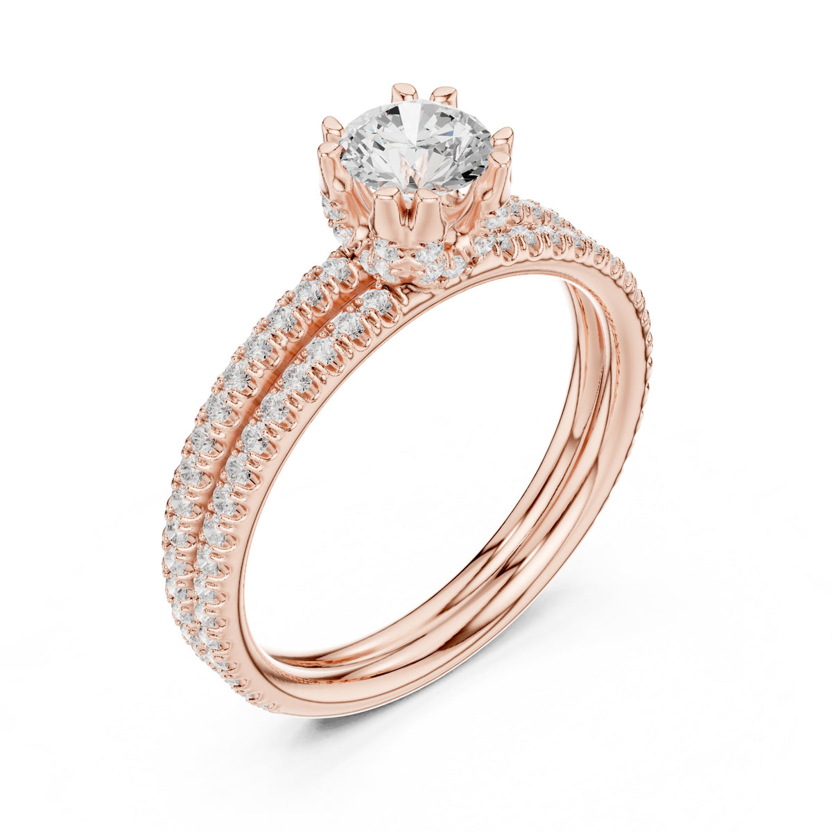 Golden Channel Set Diamond Engagement Ring