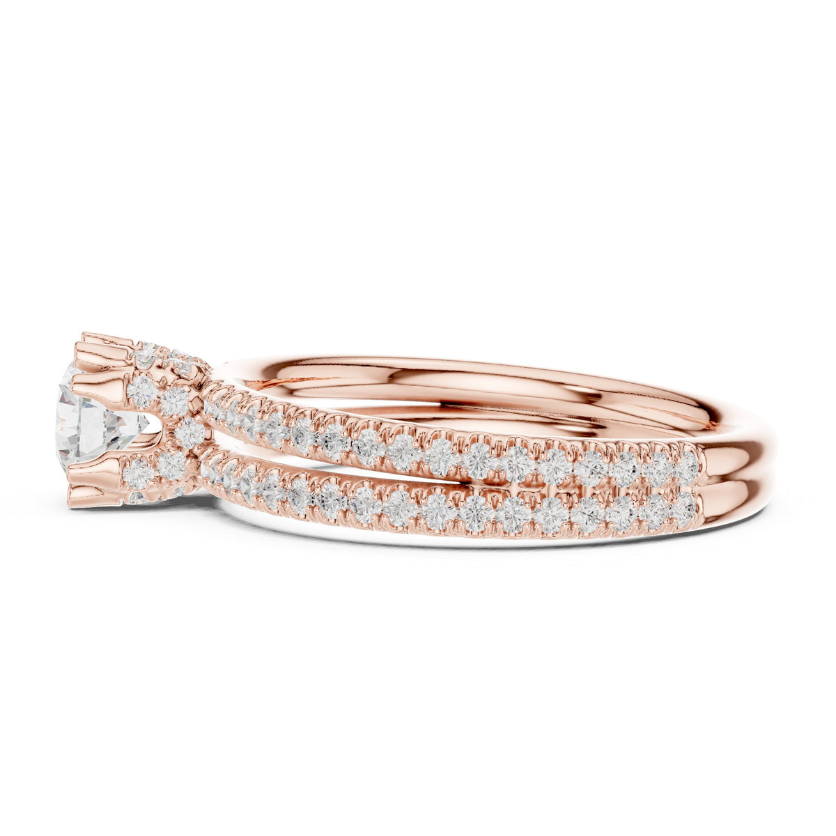 Golden Channel Set Diamond Engagement Ring