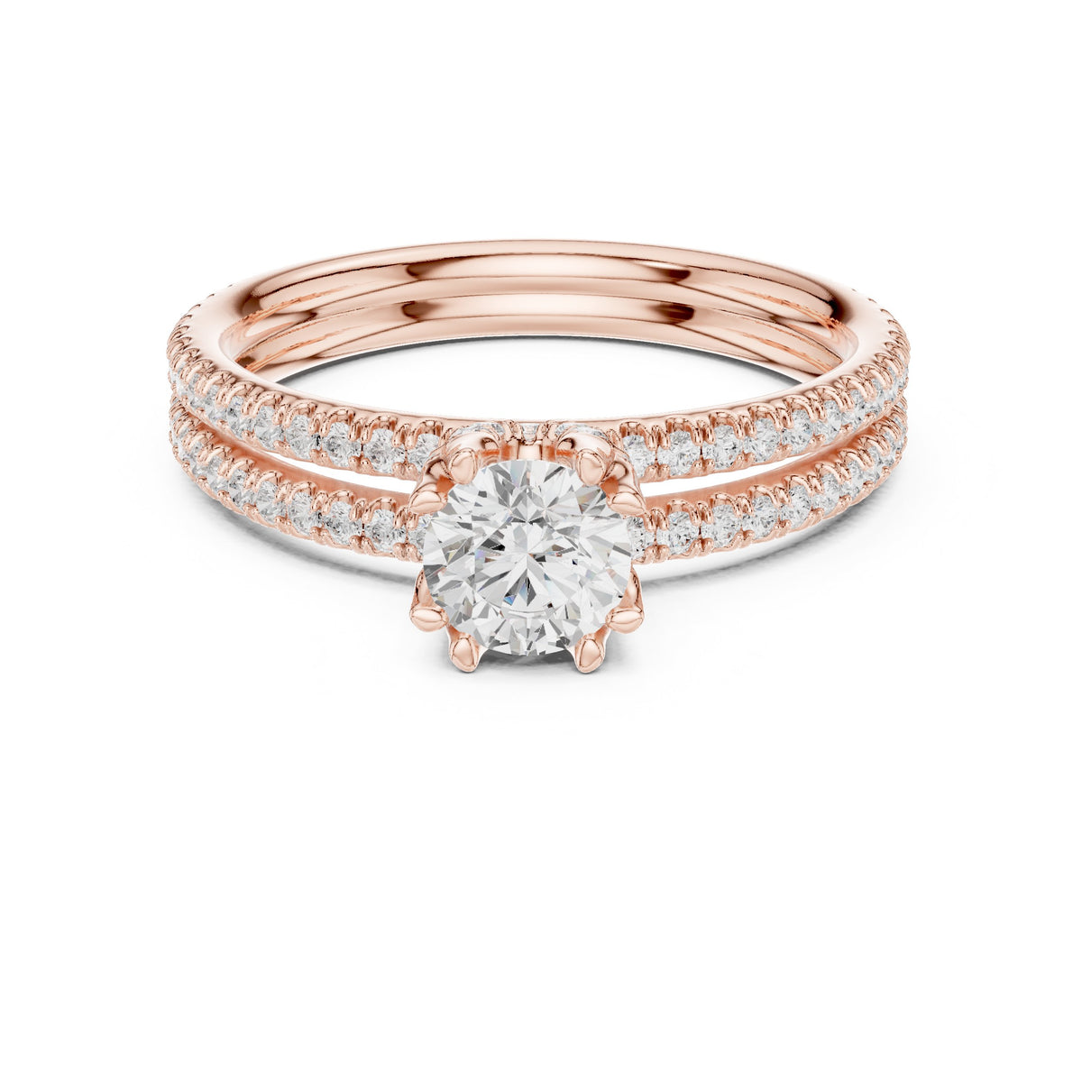 Golden Channel Set Diamond Engagement Ring