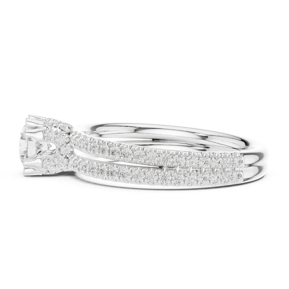 Golden Channel Set Diamond Engagement Ring