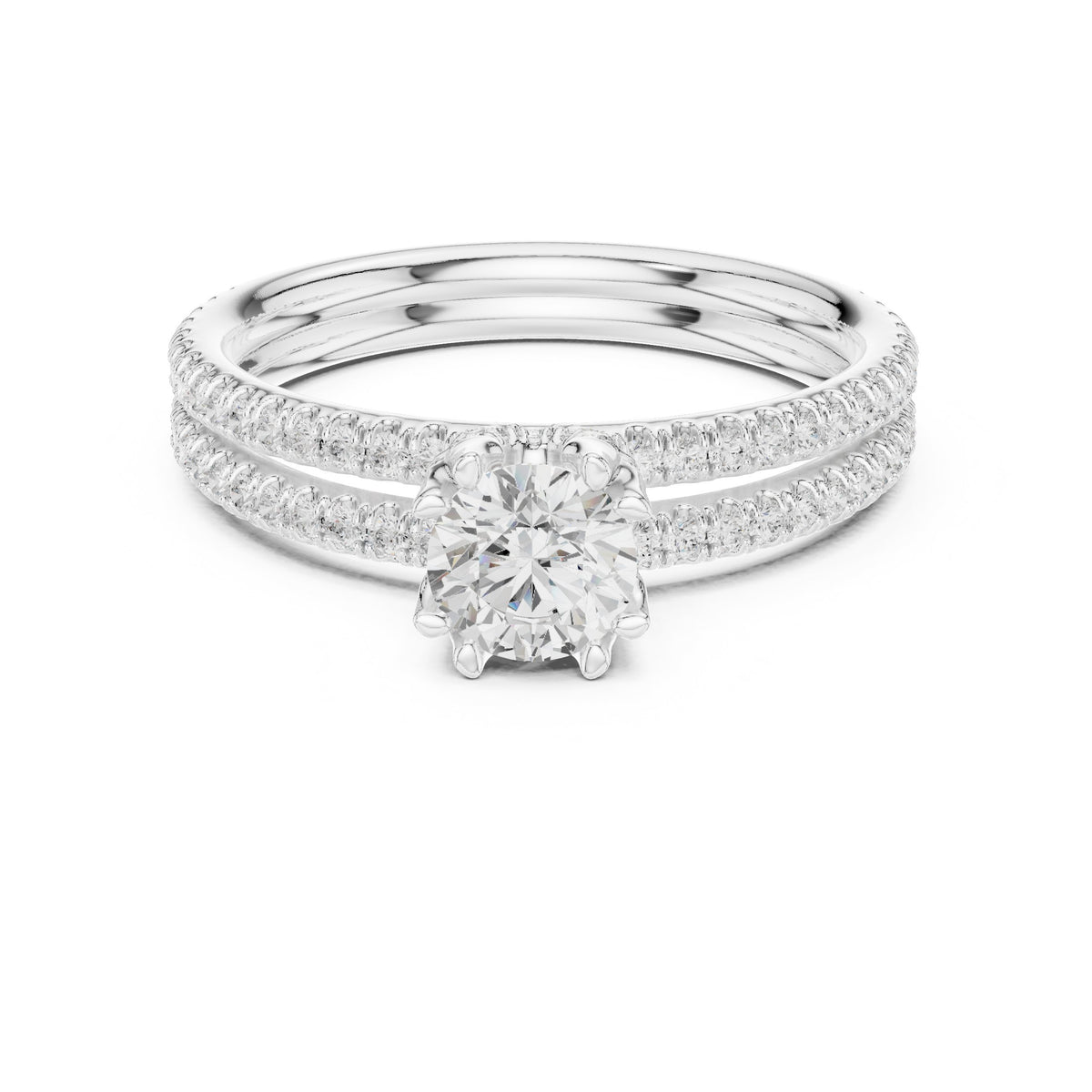 Golden Channel Set Diamond Engagement Ring