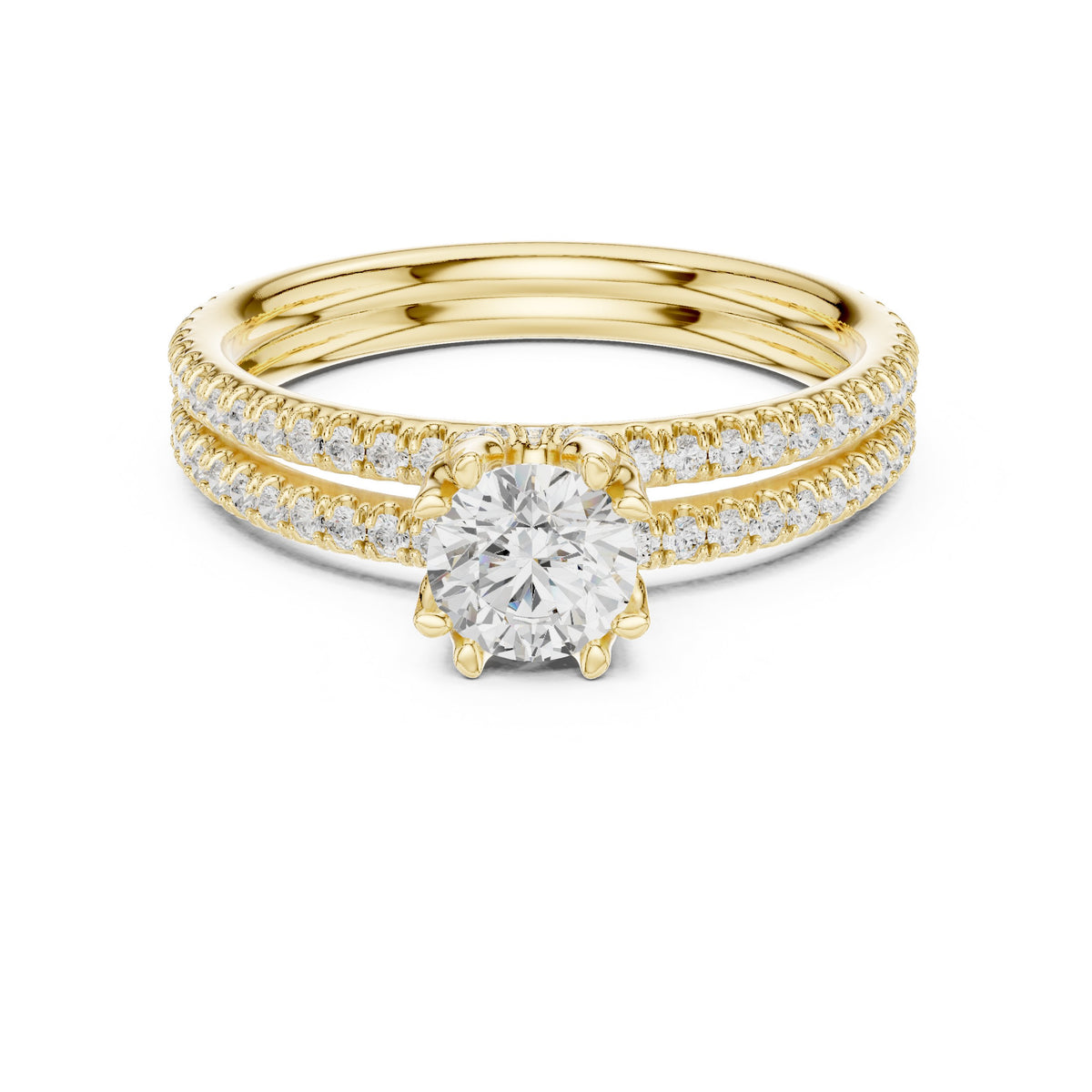 Golden Channel Set Diamond Engagement Ring
