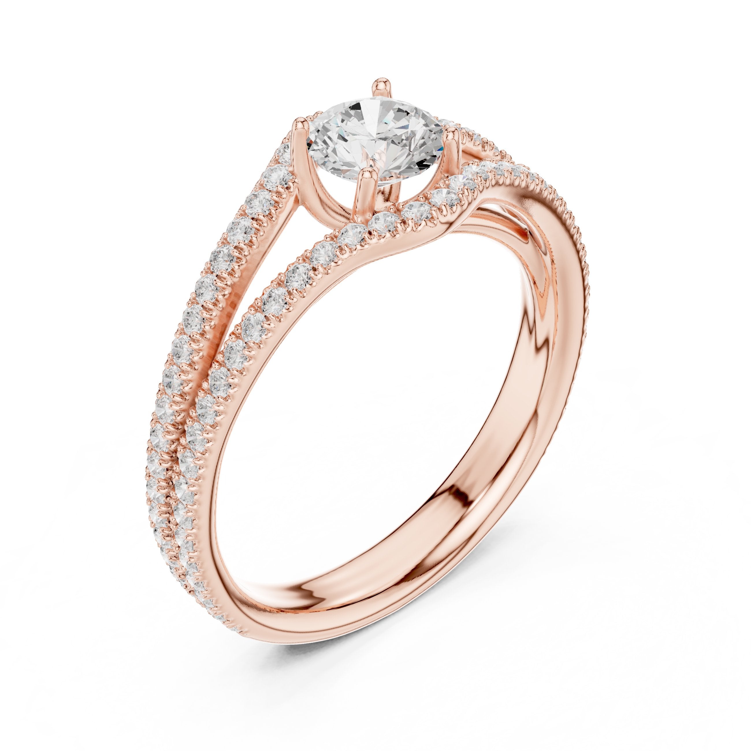 Radiant Geometric Diamond Engagement Ring in Rose Gold - VYKA Diamonds