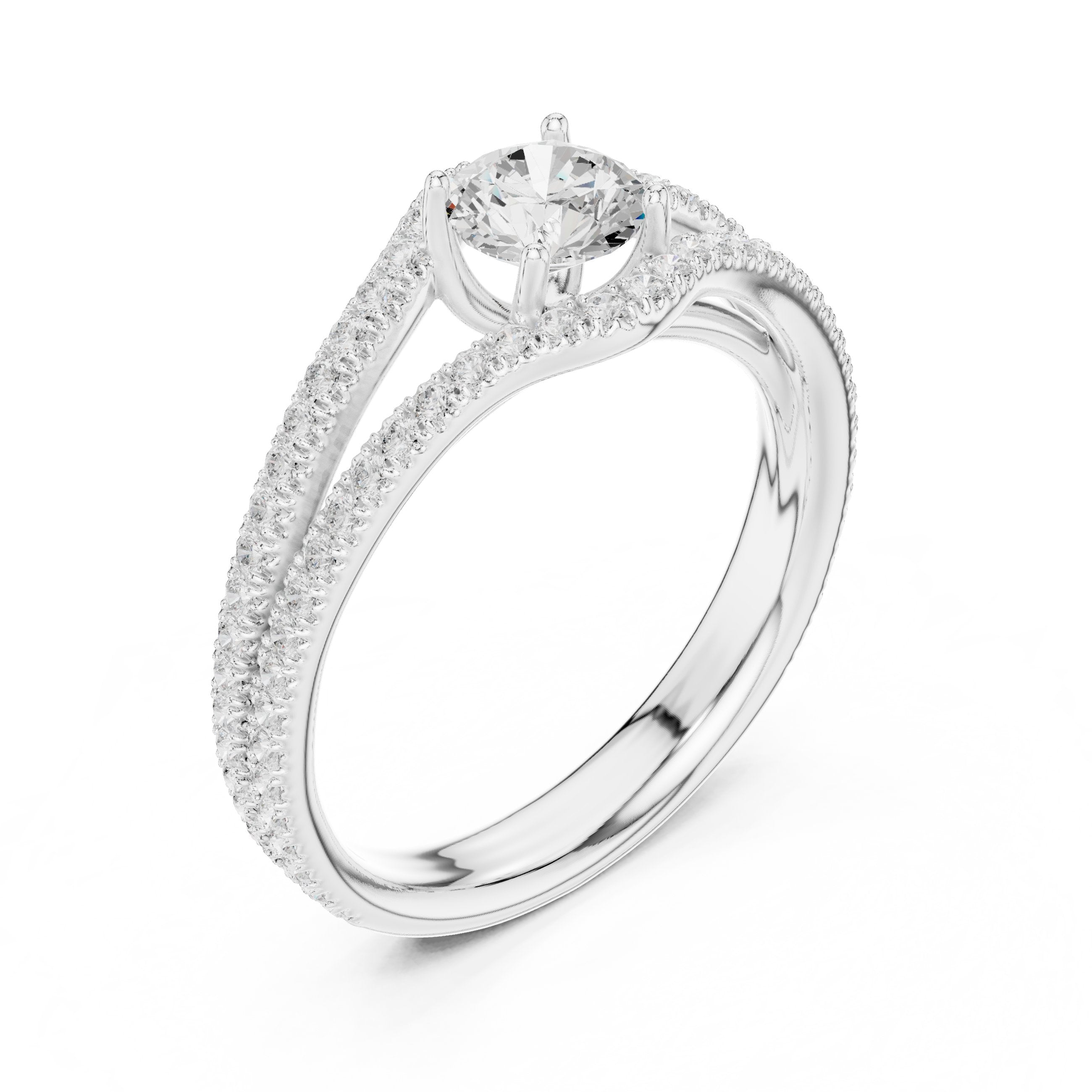 Radiant Geometric Diamond Engagement Ring in White Gold - VYKA Diamonds