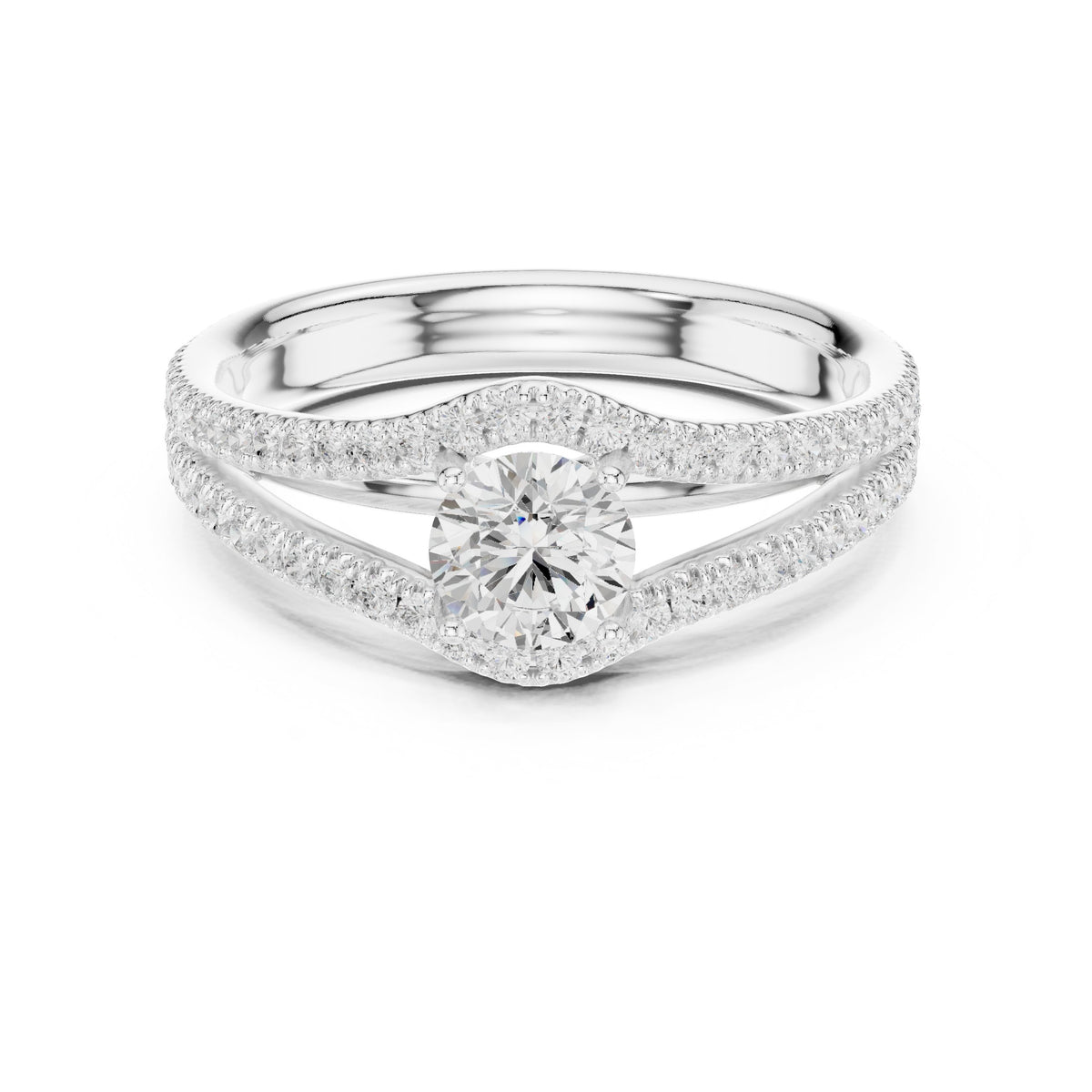 Radiant Geometric Diamond Engagement Ring