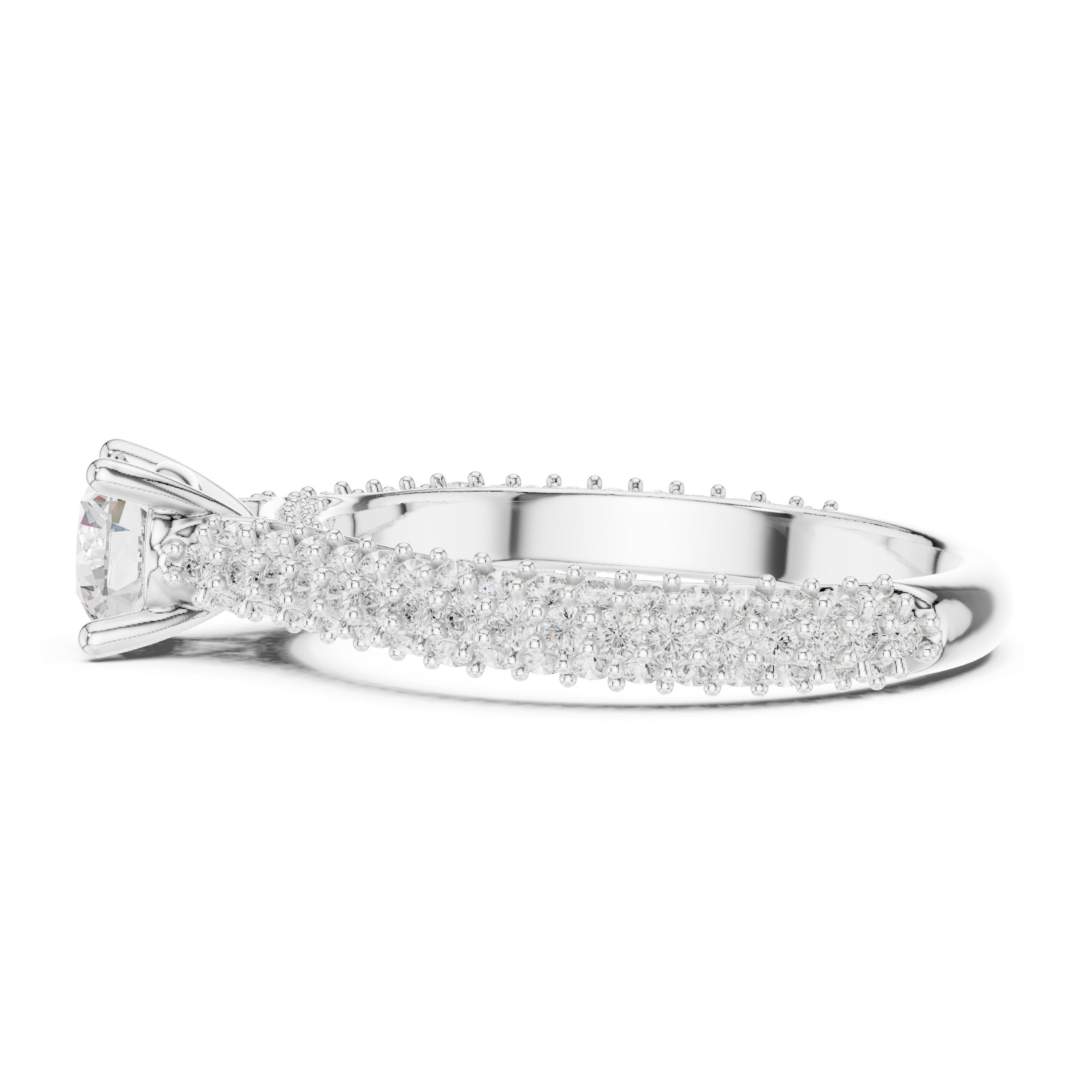 Sublime Pave Diamond Engagement Ring in White Gold - VYKA Diamonds