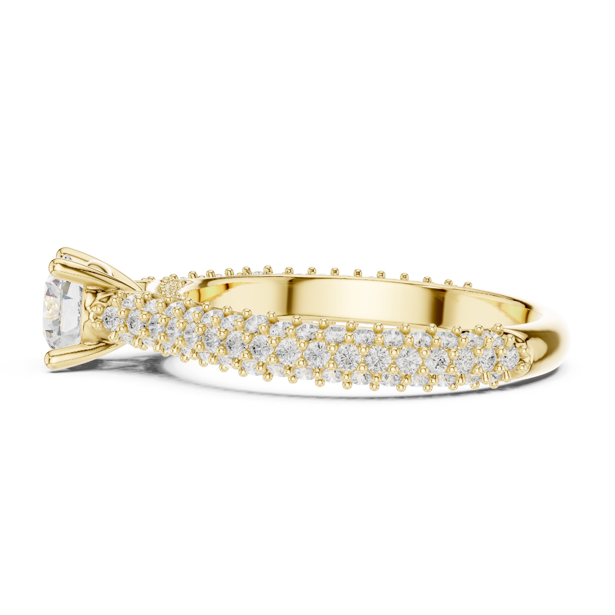 Sublime Pave Diamond Engagement Ring in Yellow Gold - VYKA Diamonds