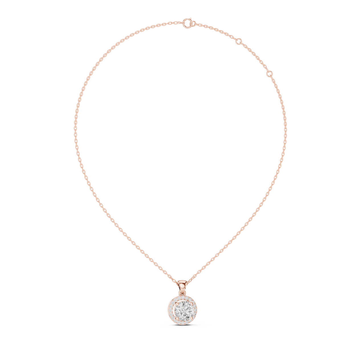Floating Round Diamond Pendant