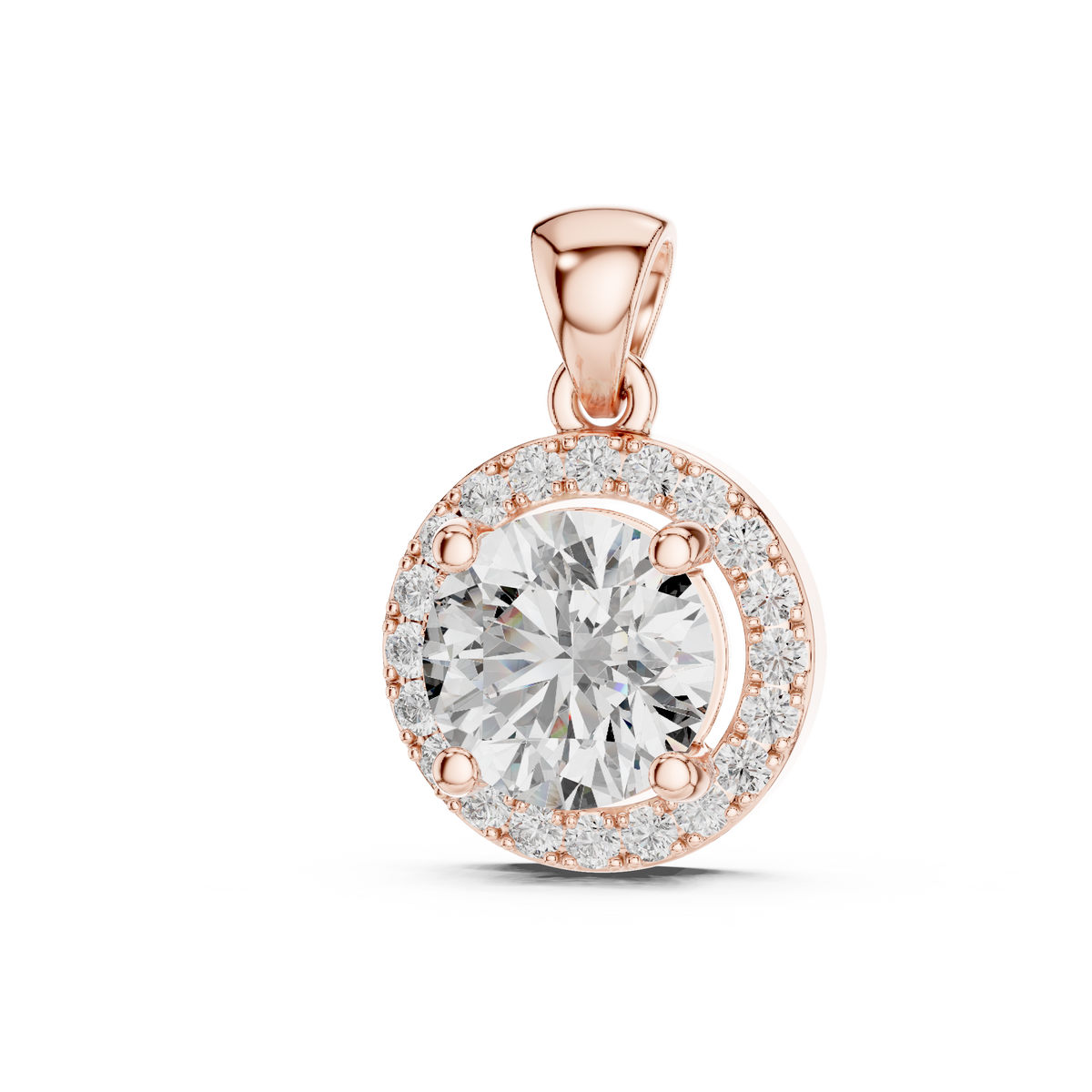 Floating Round Diamond Pendant
