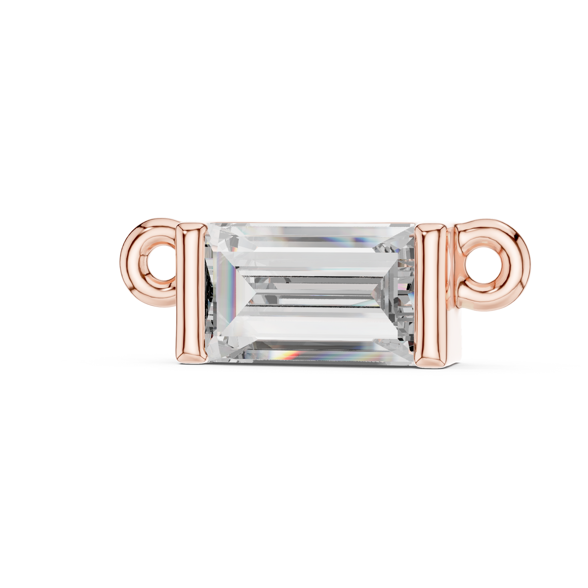 East-West Baguette Diamond Solitaire Necklace