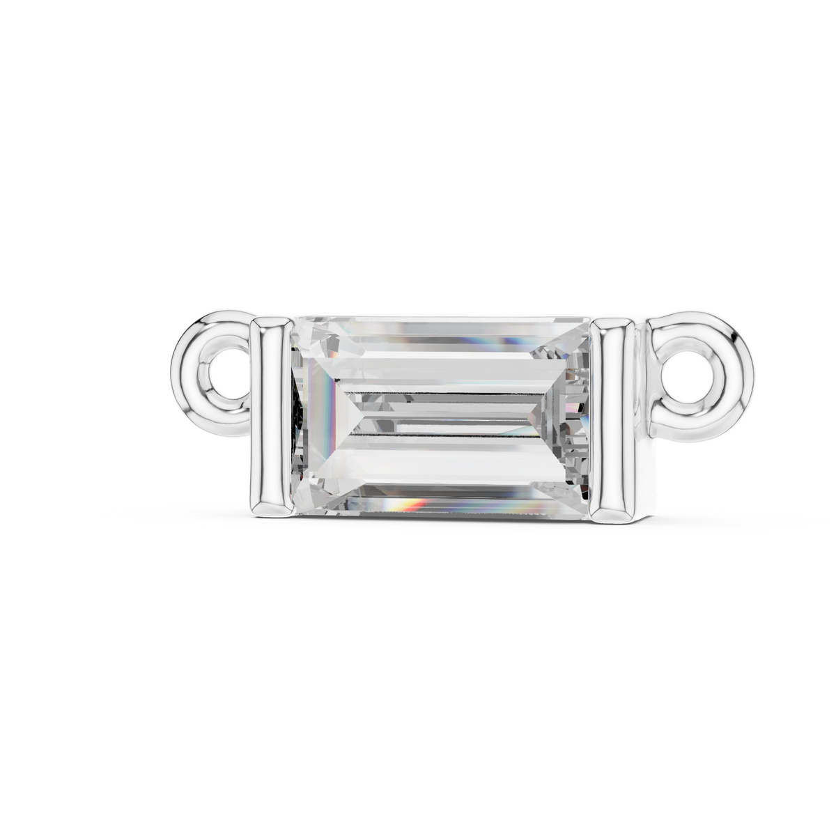 East-West Baguette Diamond Solitaire Necklace