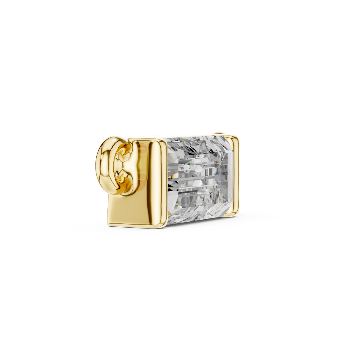 East-West Baguette Diamond Solitaire Necklace