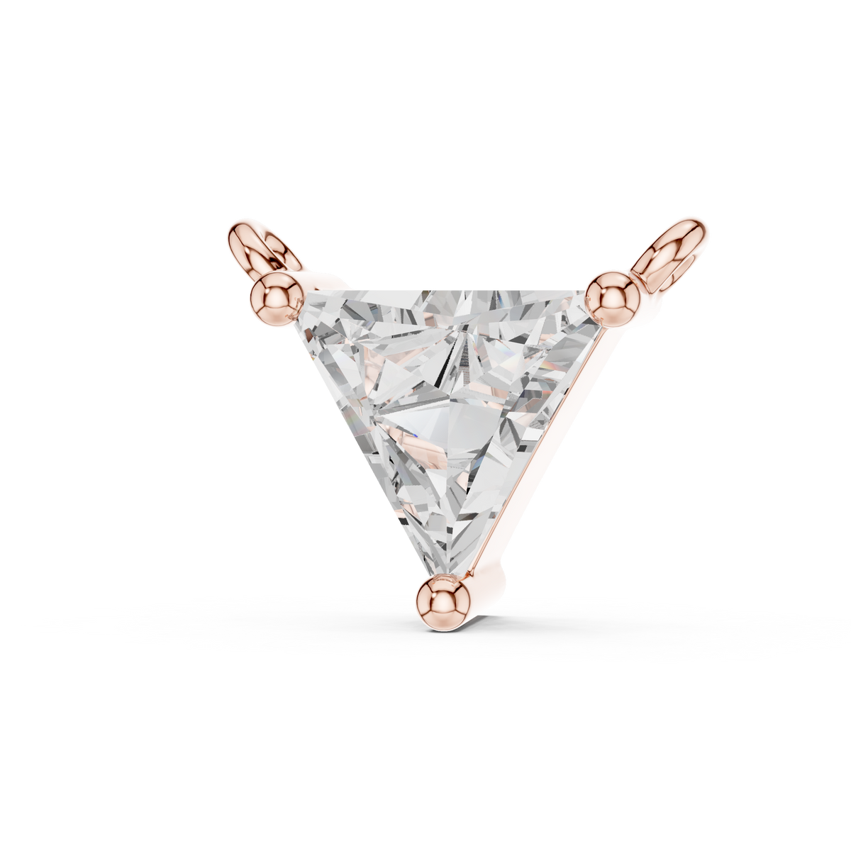 عقد سوليتير بألماسة تريليون in Rose Gold - VYKA Diamonds