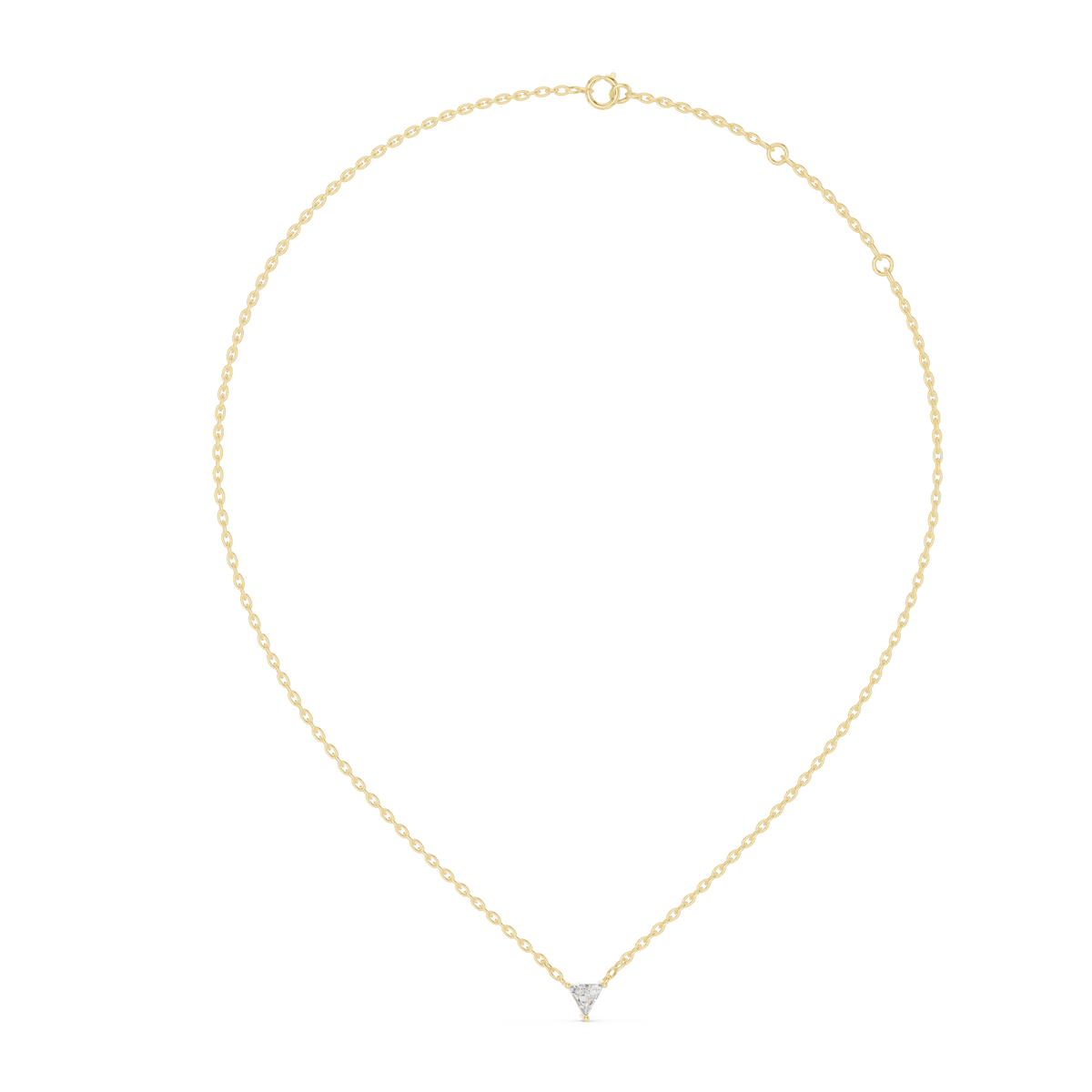 عقد سوليتير بألماسة تريليون in Yellow Gold - VYKA Diamonds