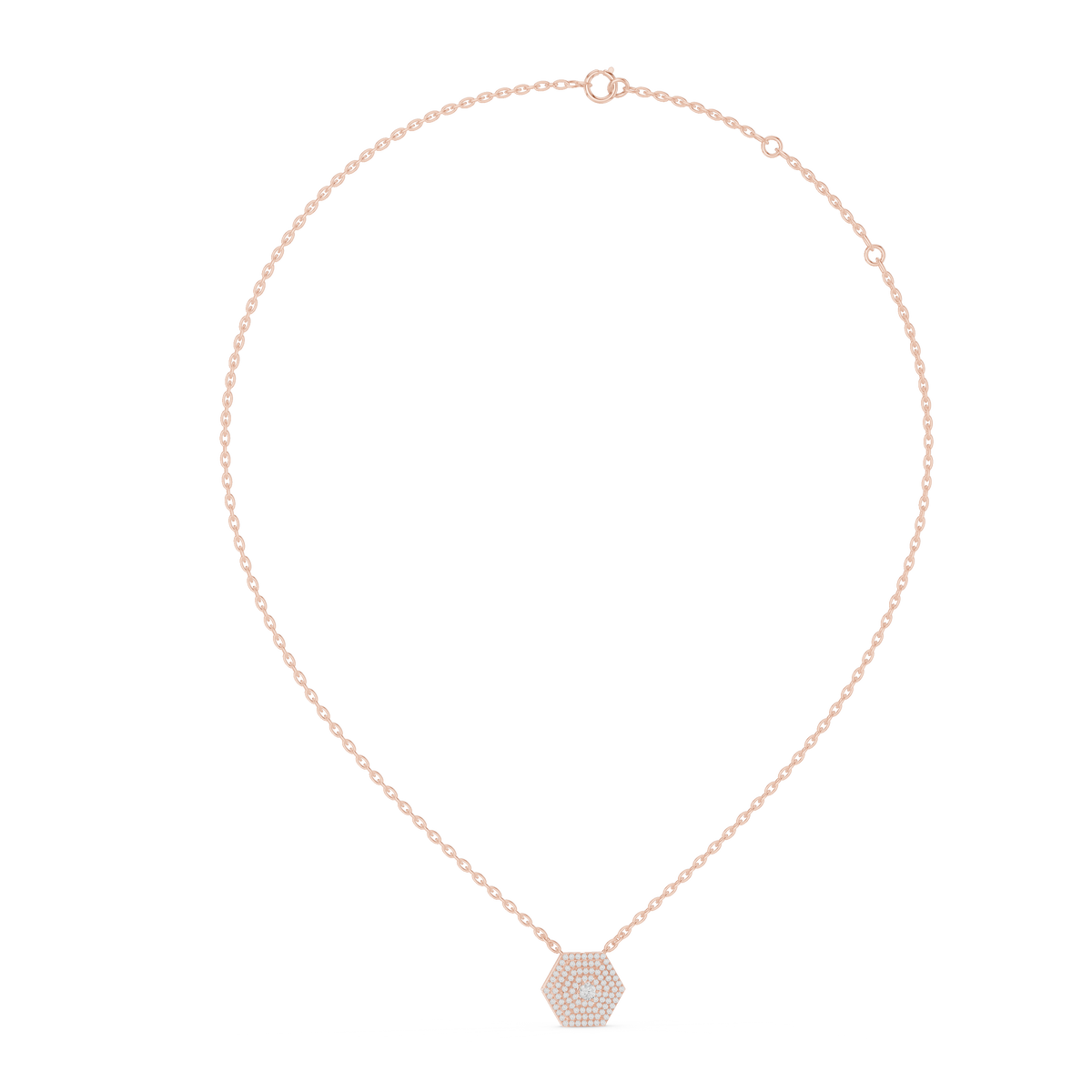 Hexagonal Pave Diamond Pendant