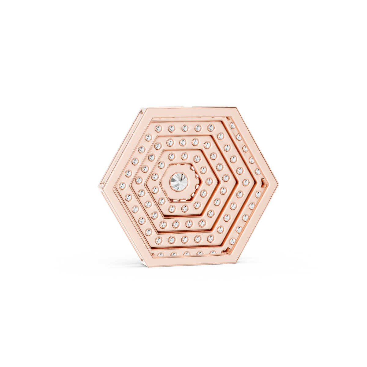 Hexagonal Pave Diamond Pendant