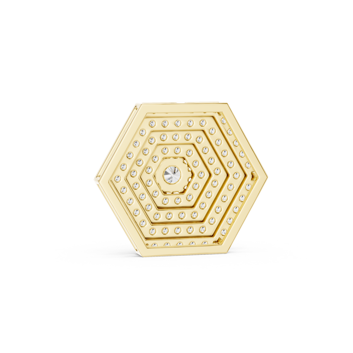 Hexagonal Pave Diamond Pendant