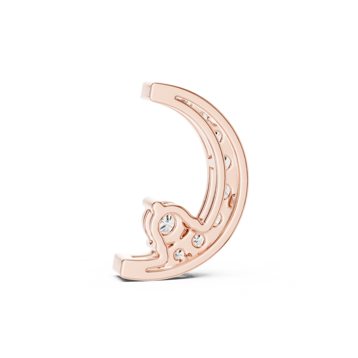 دلّاية ألماس على شكل هلال in Rose Gold - VYKA Diamonds