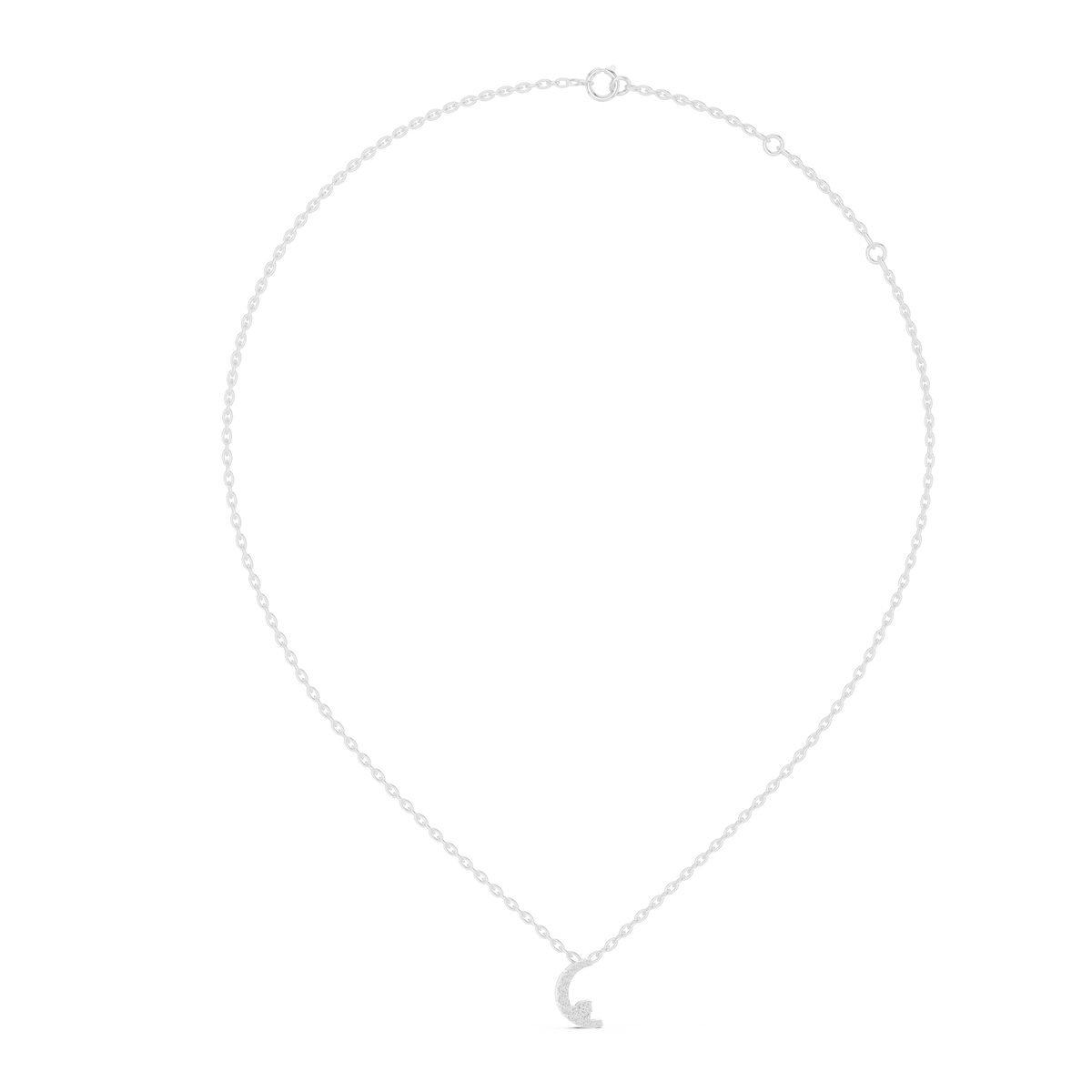 Crescent Moon Diamond Pendant