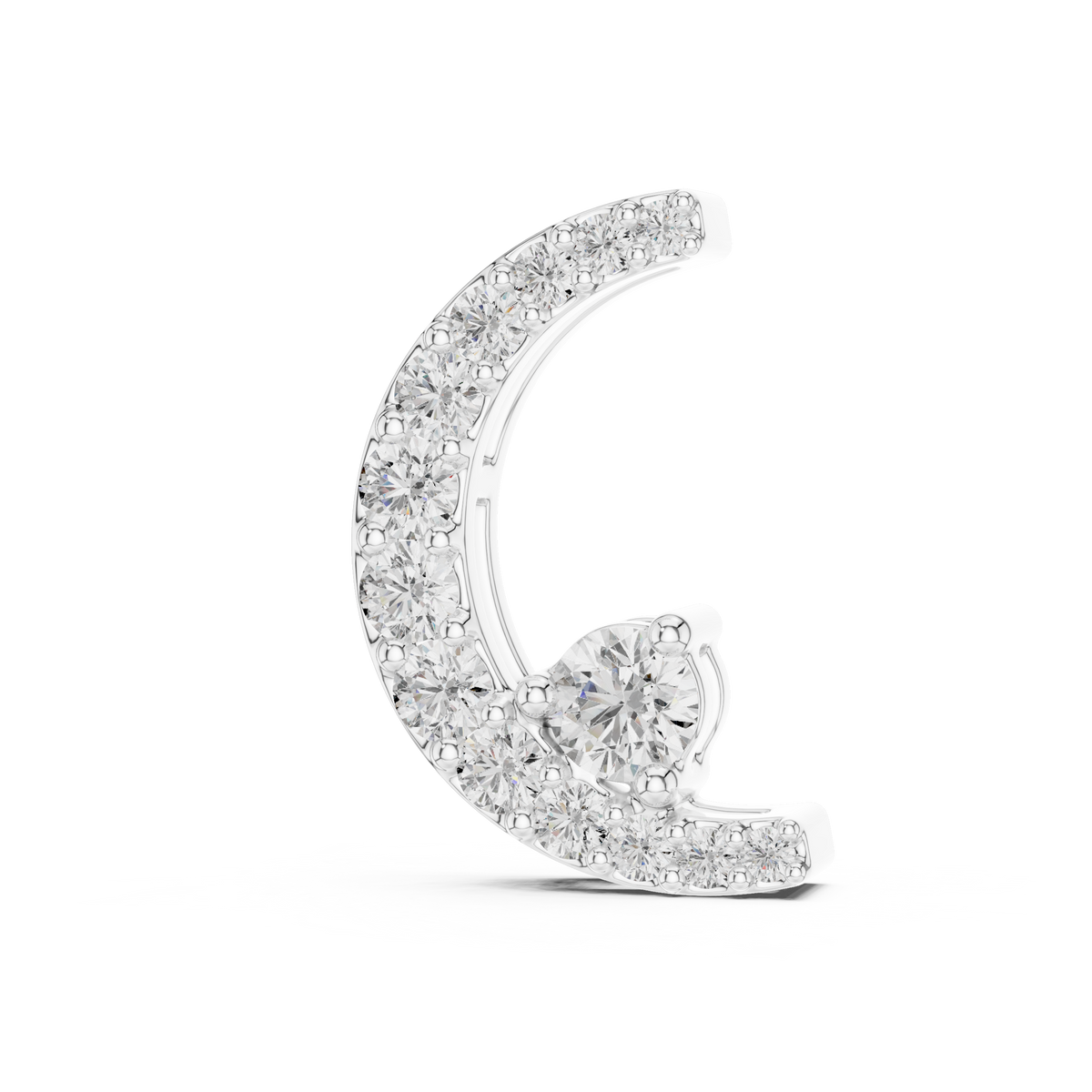 Crescent Moon Diamond Pendant