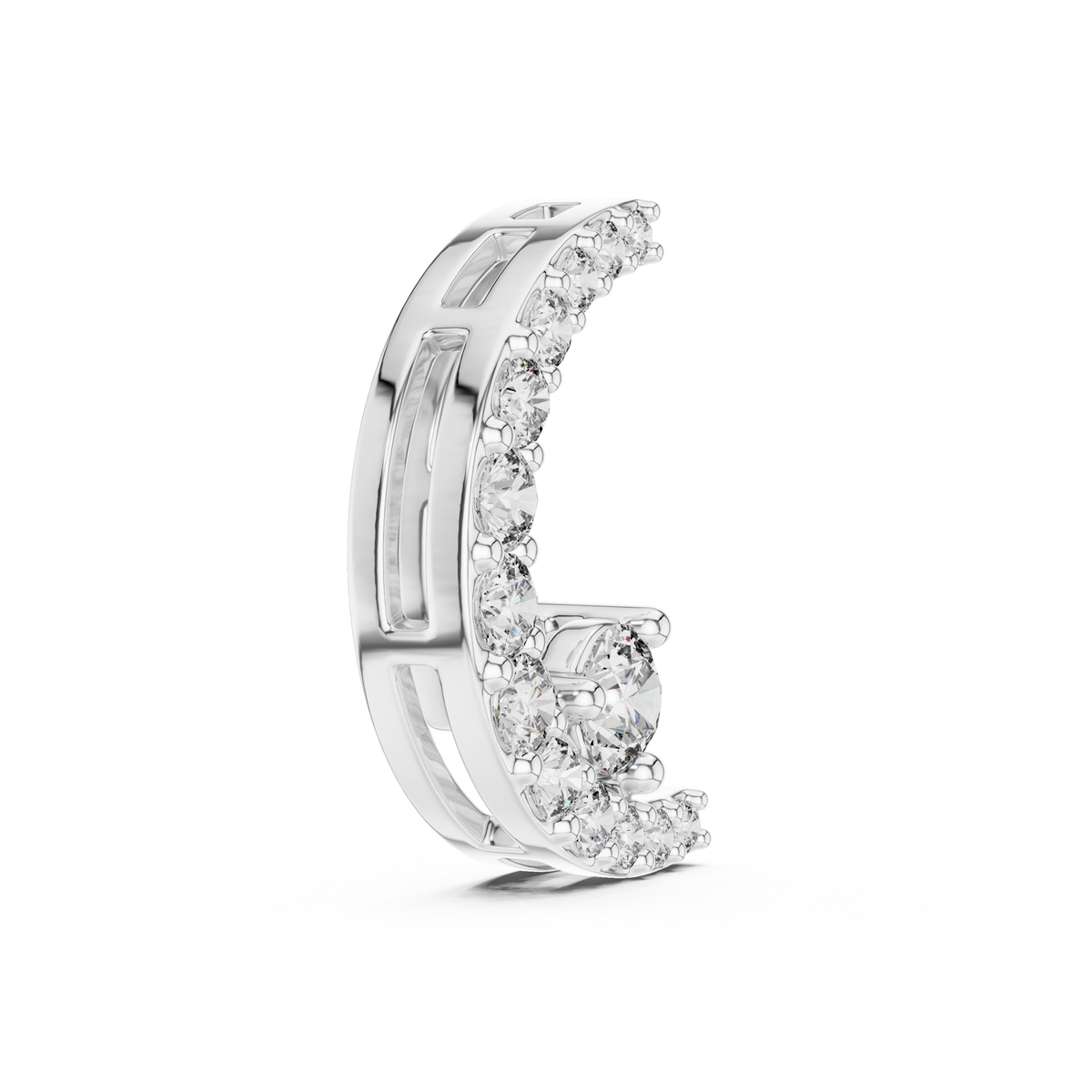 دلّاية ألماس على شكل هلال in White Gold - VYKA Diamonds