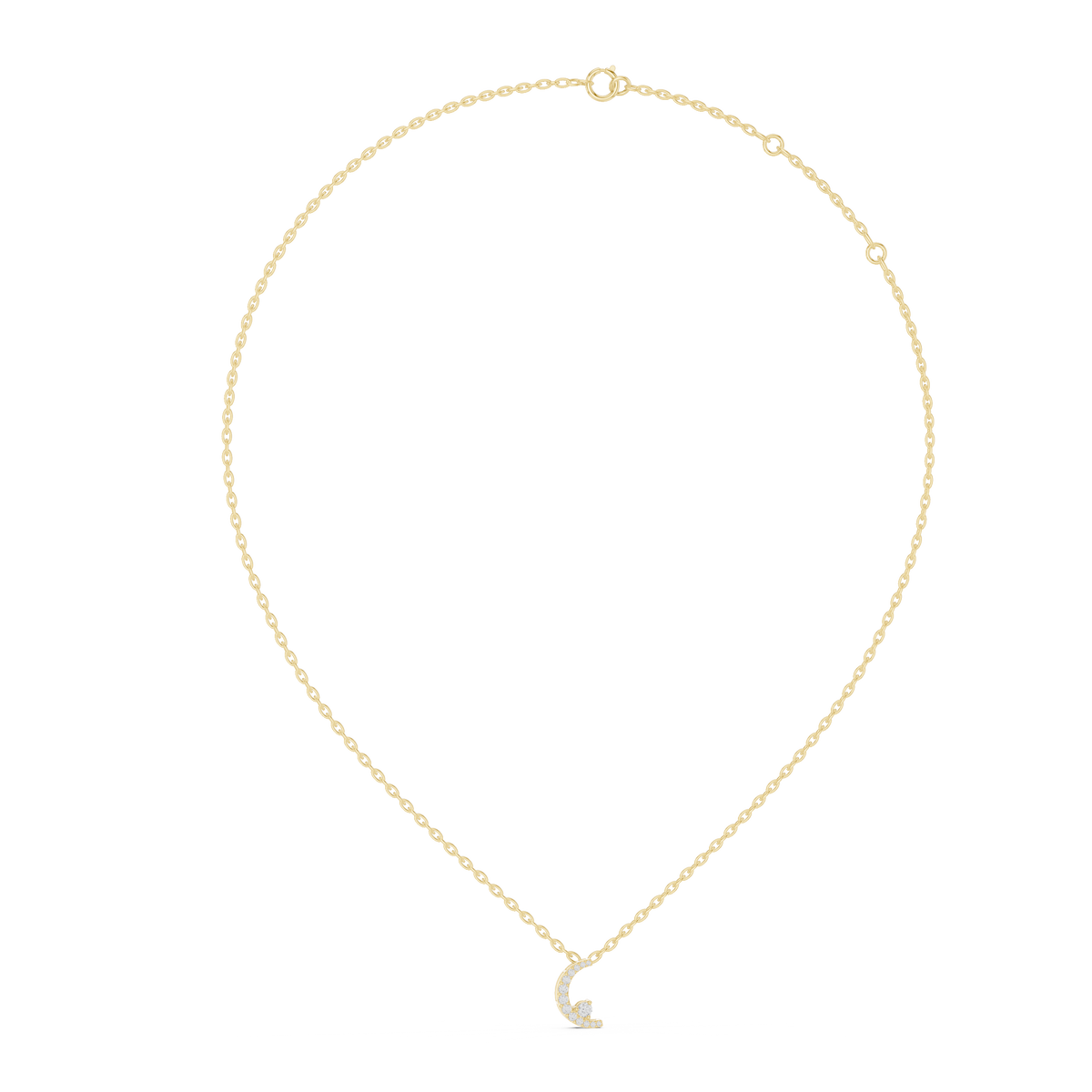 Crescent Moon Diamond Pendant