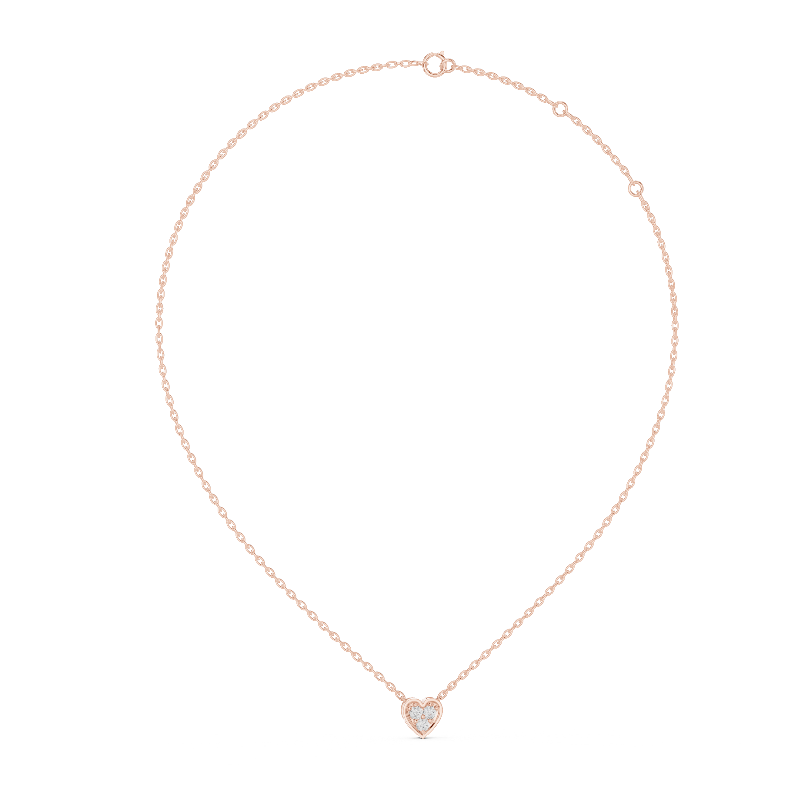 تعليقة الألماس بثلاثة قلوب حجرية in Rose Gold - VYKA Diamonds