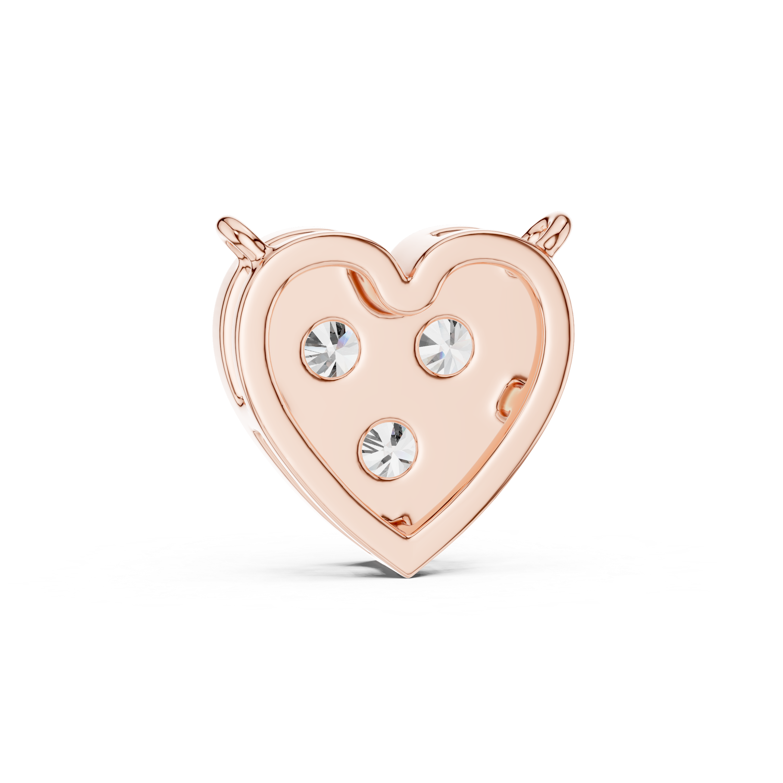 تعليقة الألماس بثلاثة قلوب حجرية in Rose Gold - VYKA Diamonds