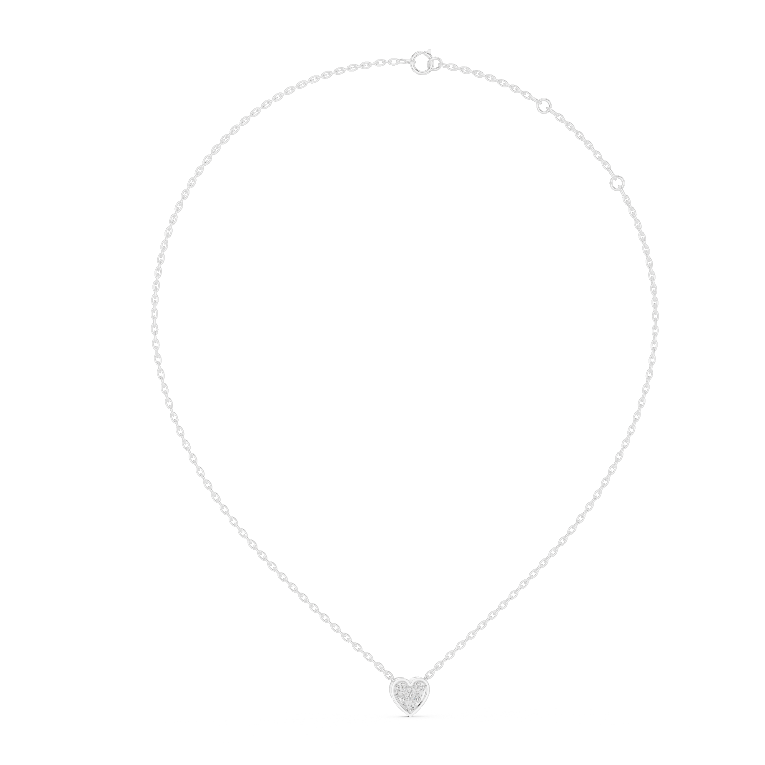 تعليقة الألماس بثلاثة قلوب حجرية in White Gold - VYKA Diamonds
