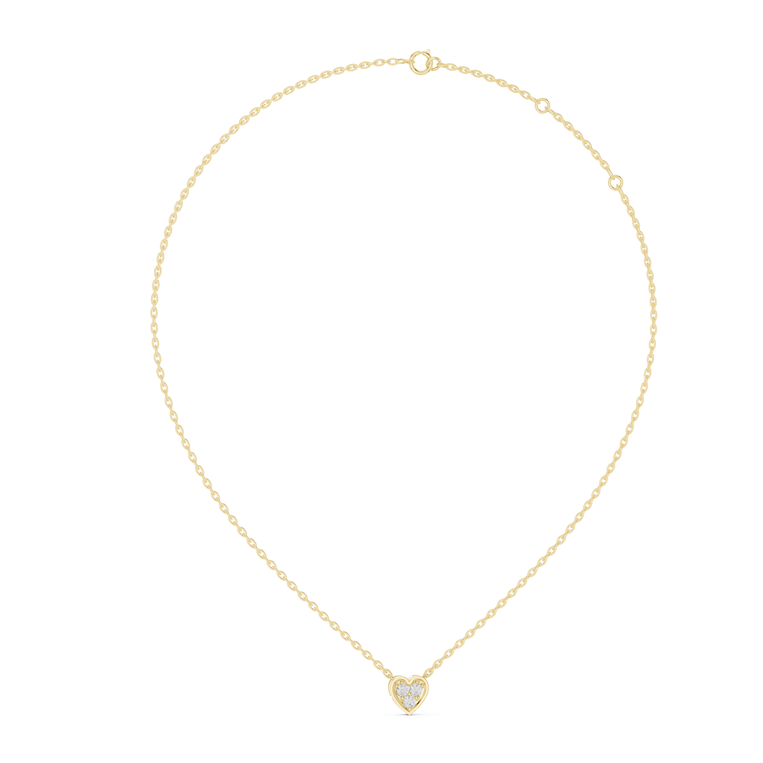 تعليقة الألماس بثلاثة قلوب حجرية in Yellow Gold - VYKA Diamonds